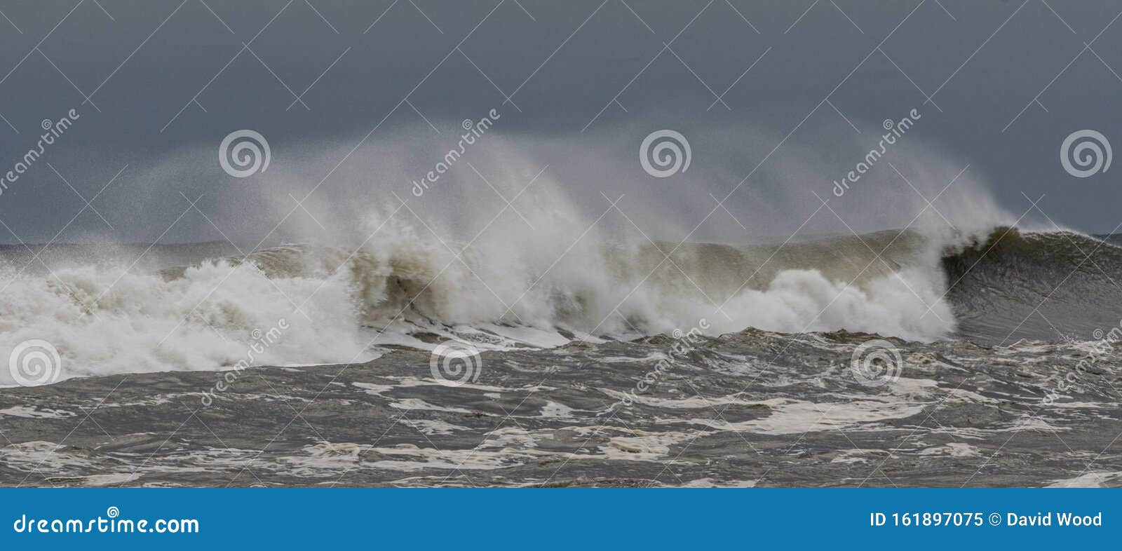 Large Atlantic Ocean Waves on a Windy Day during a Tropical Storm Stock Image - Image of motion
