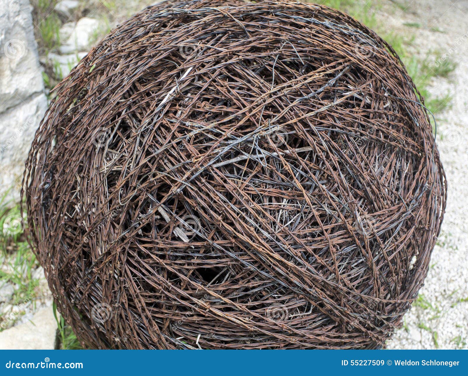 Large ball of barbed wire stock image. Image of vintage 55227509