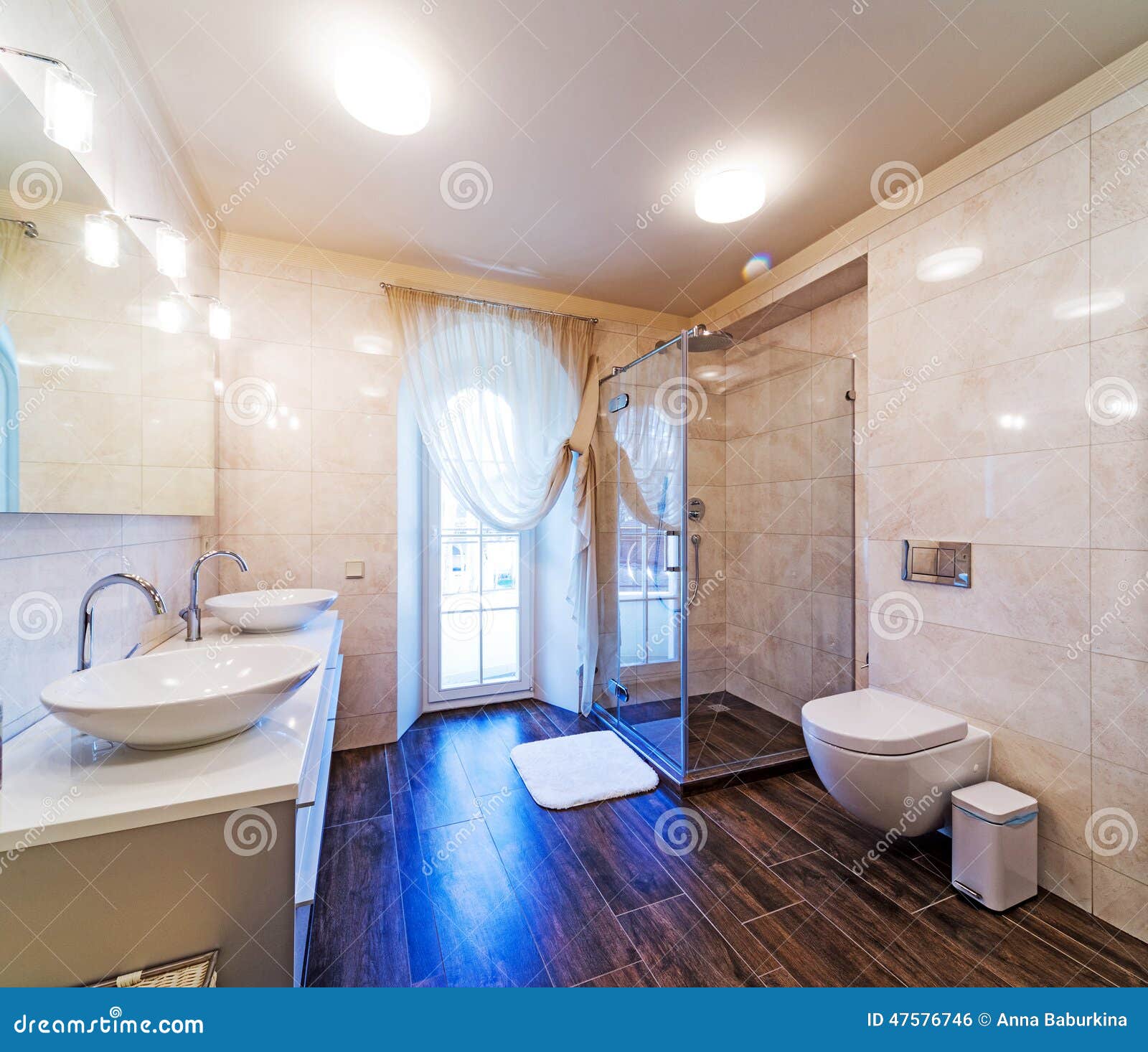 Large bathroom stock photo. Image of hotel, faucet, luxurious 47576746