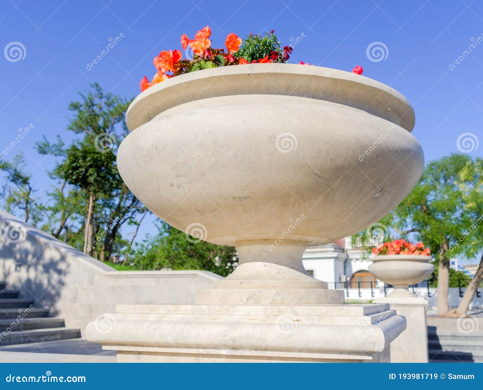 Large Beautiful Stone Vase on White Stock Image Image of ornamental