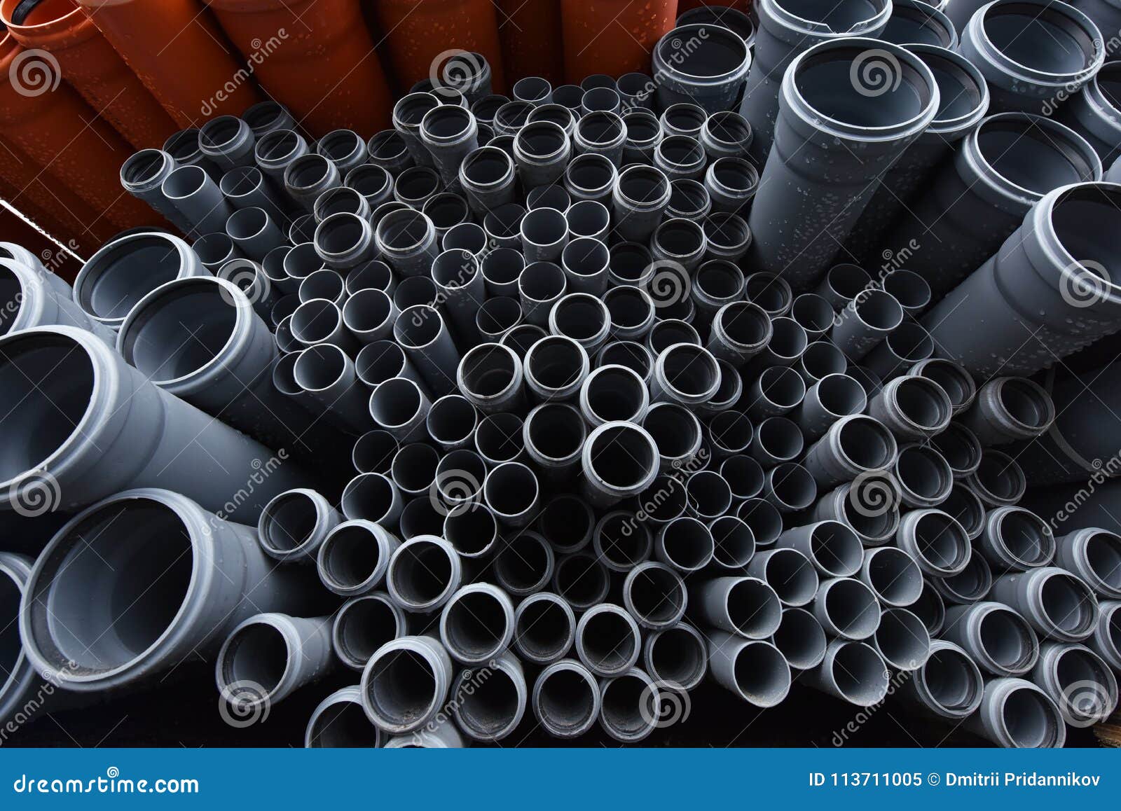 Large Black Plastic Pipes for Water Supply Stock Image Image of black, industrial 113711005
