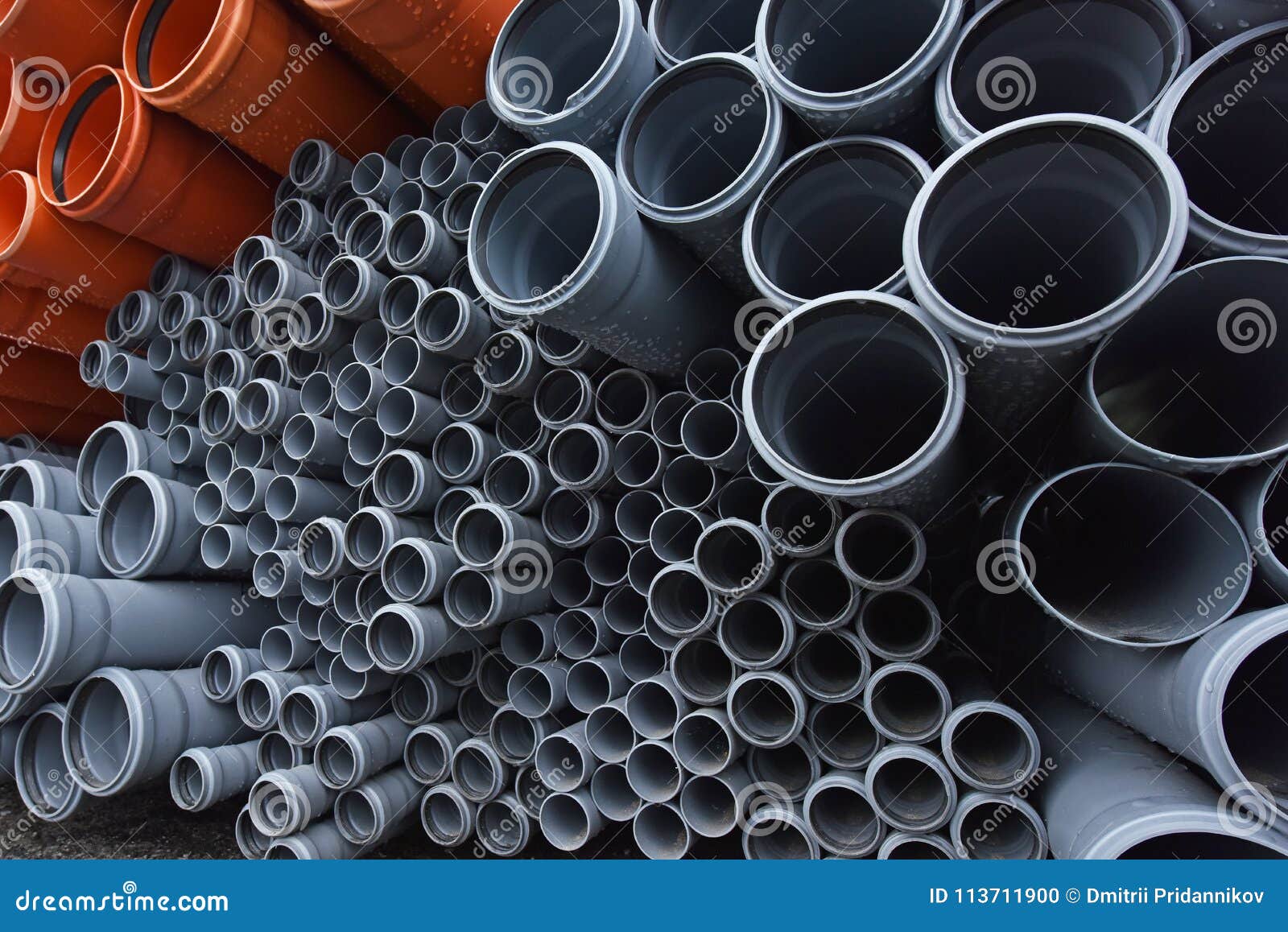 Large Black Plastic Pipes for Water Supply Stock Photo Image of pattern, material 113711900