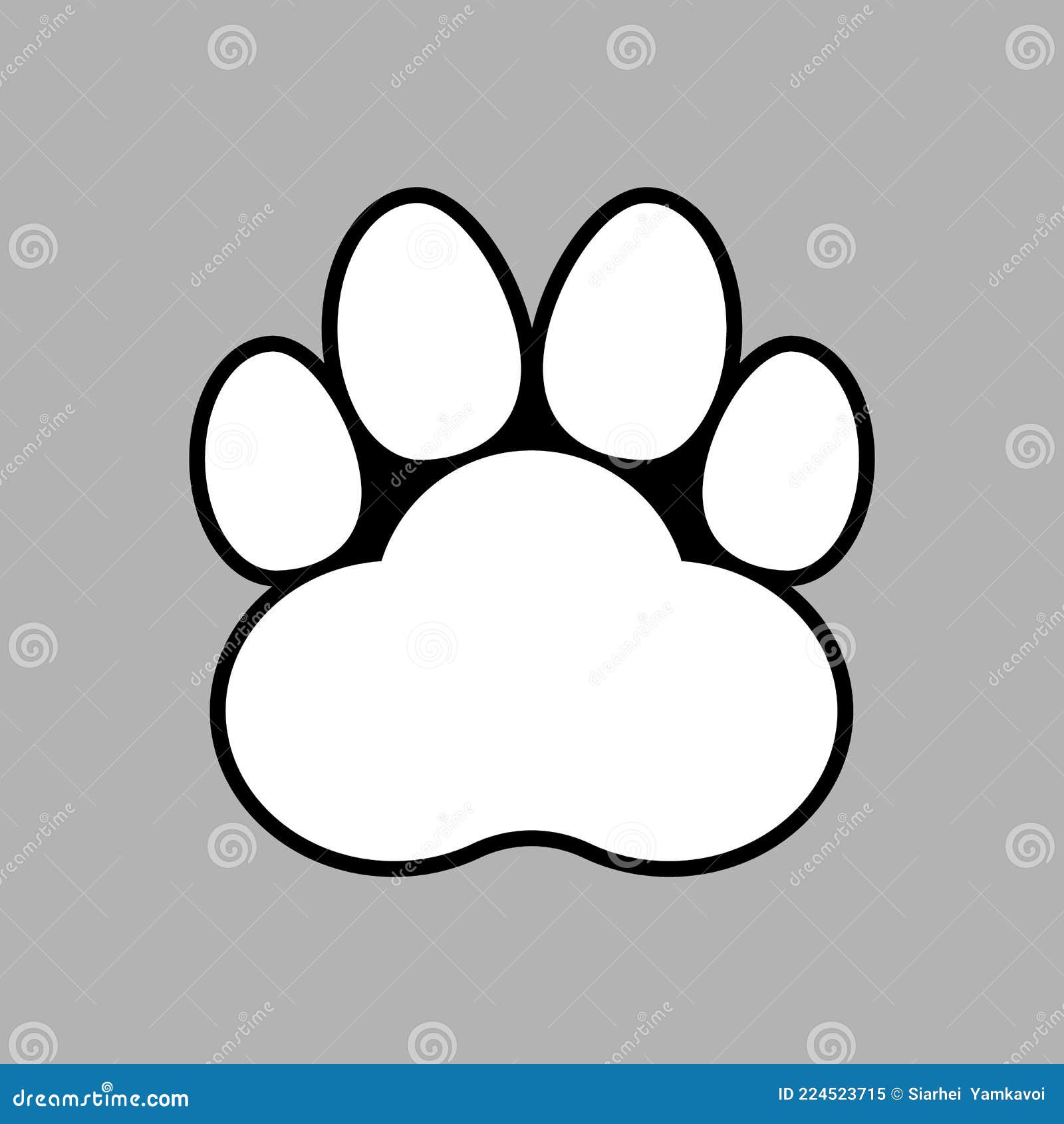 Large Black and White Paw Print. Animal Theme. Vector Template. Isolated Illustration and Drawing. Stock Vector - Illustration of footprint, engraving: 224523715 Large Black and White Paw Print. Animal Theme. Vector Template. Isolated Illustration and Drawing. Stock Vector - Illustration of footprint, engraving: 224523715