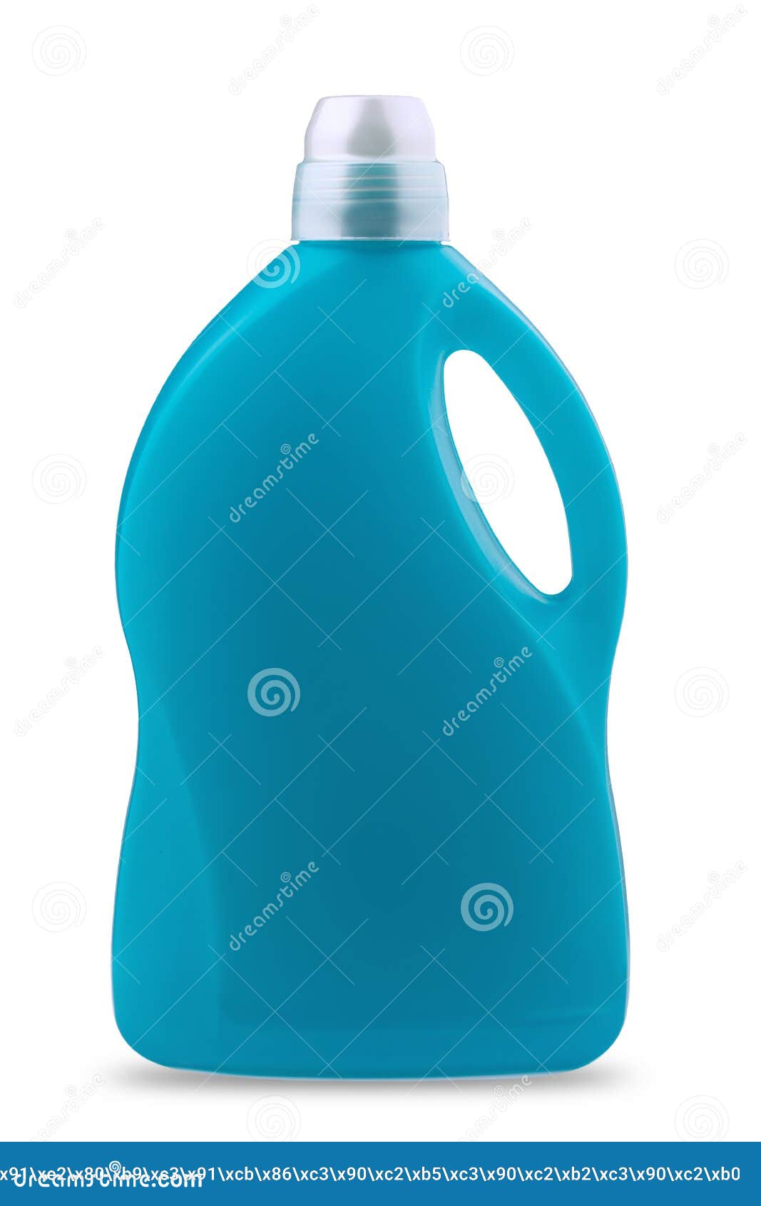 Large Blue Plastic Container for Liquid Detergents, Isolate on a White