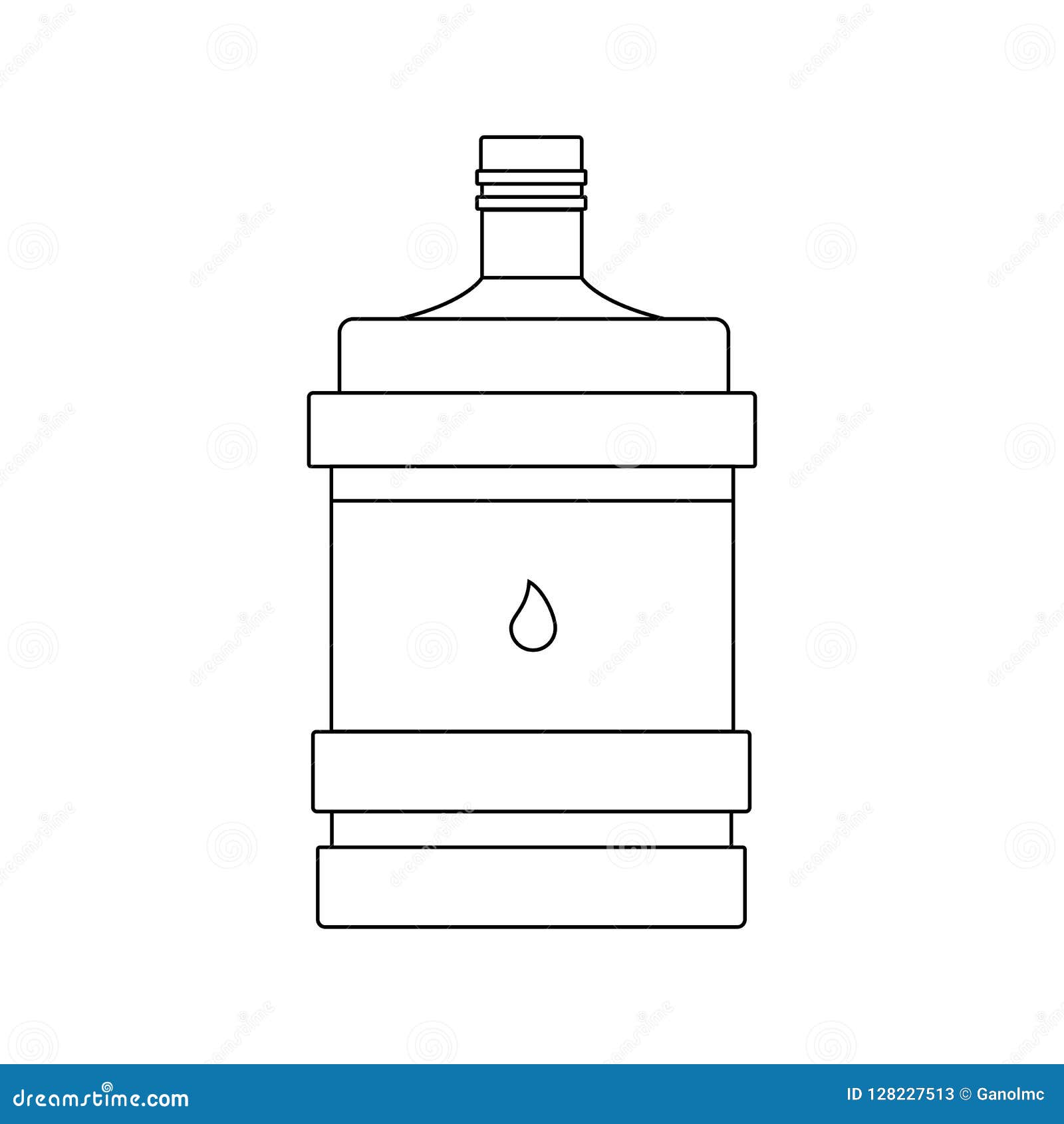 Large Bottle with Water Linear Icon.Vector Illustration Stock Vector ...