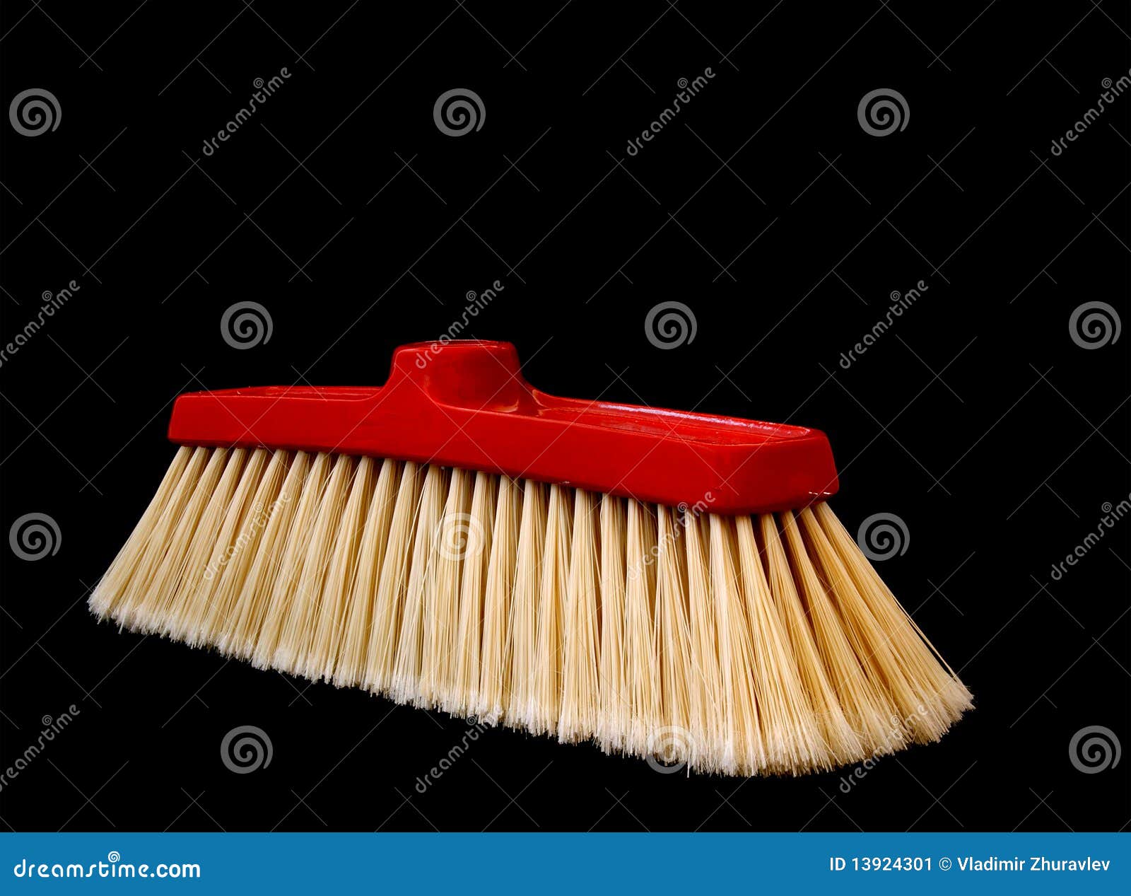 Large Brush for Sweeping Debris, Isolated on Black Stock Image Image