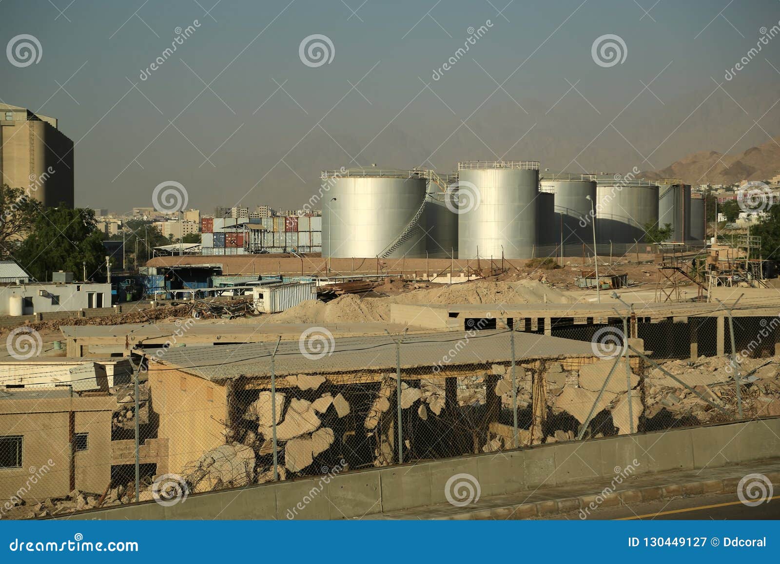 Large Capacity Tanks In Industrial Area In Aqaba City Jordan Editorial Photography Image Of Repository Equipment