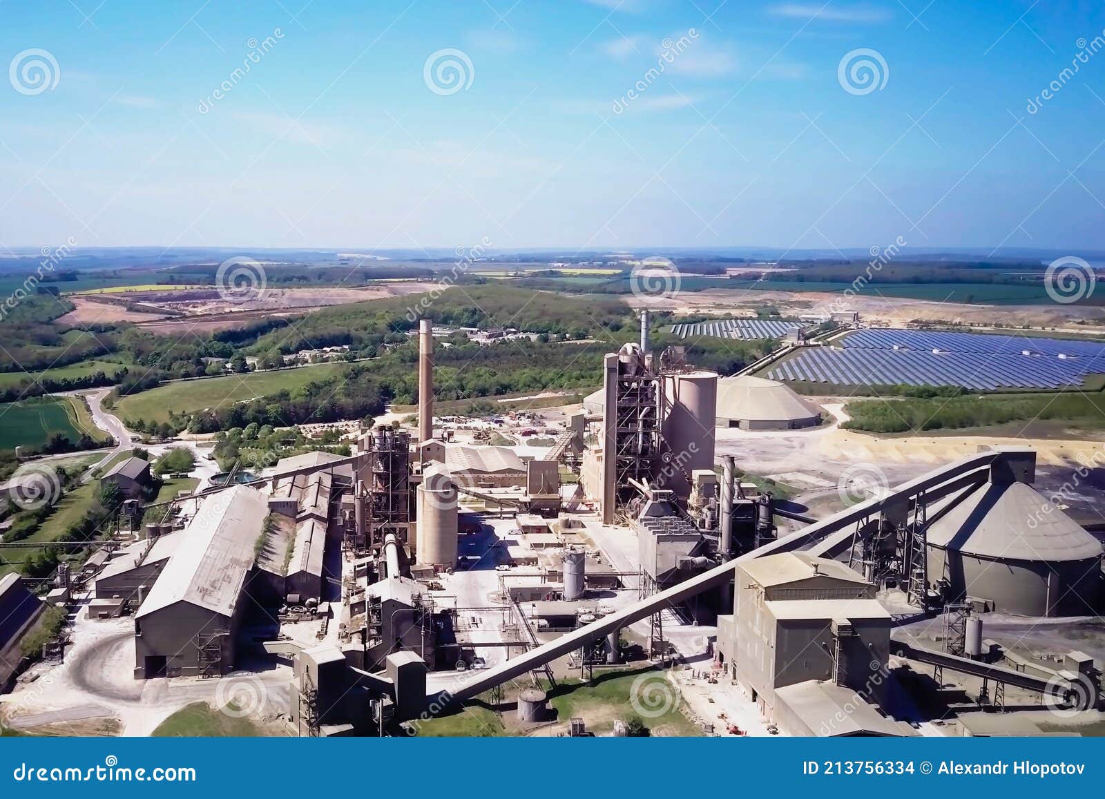 large cement plant. the production of cement on an industrial scale in the factory