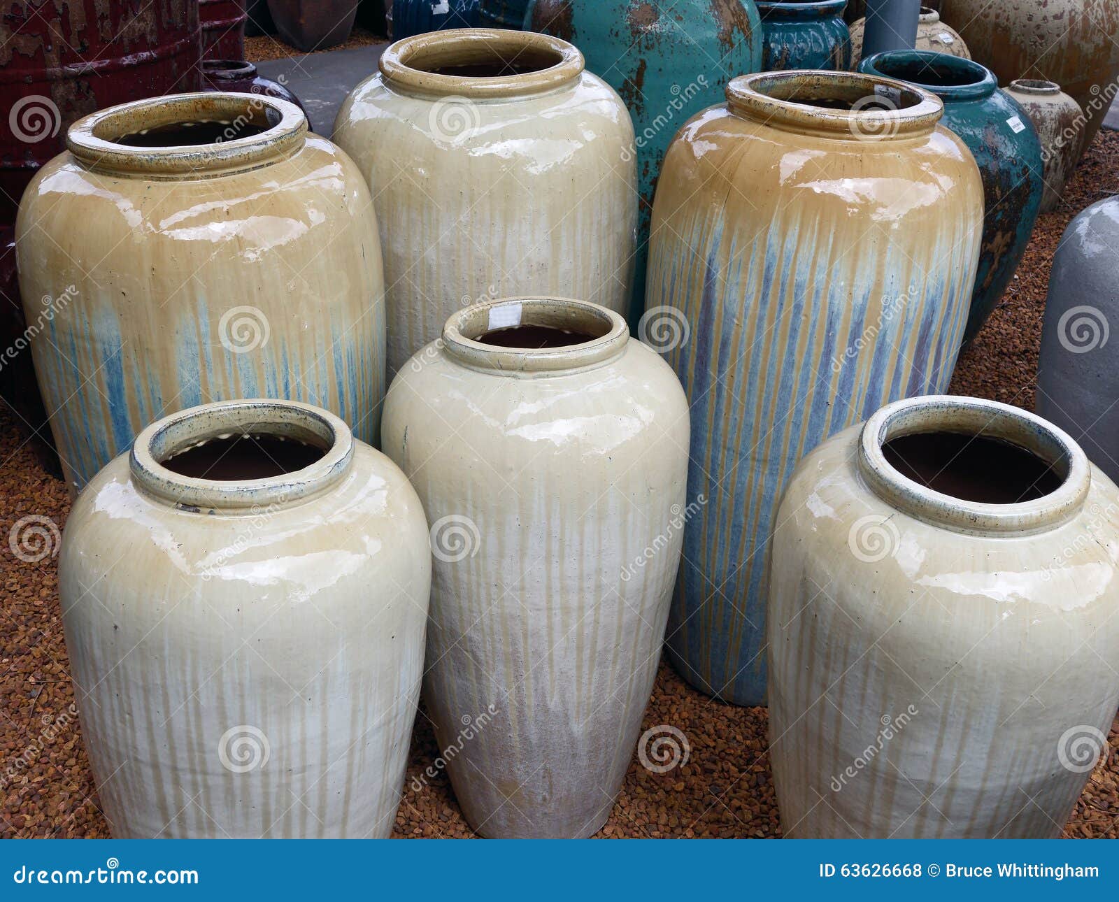 Large Ceramic Urns stock photo. Image of planter, urns 