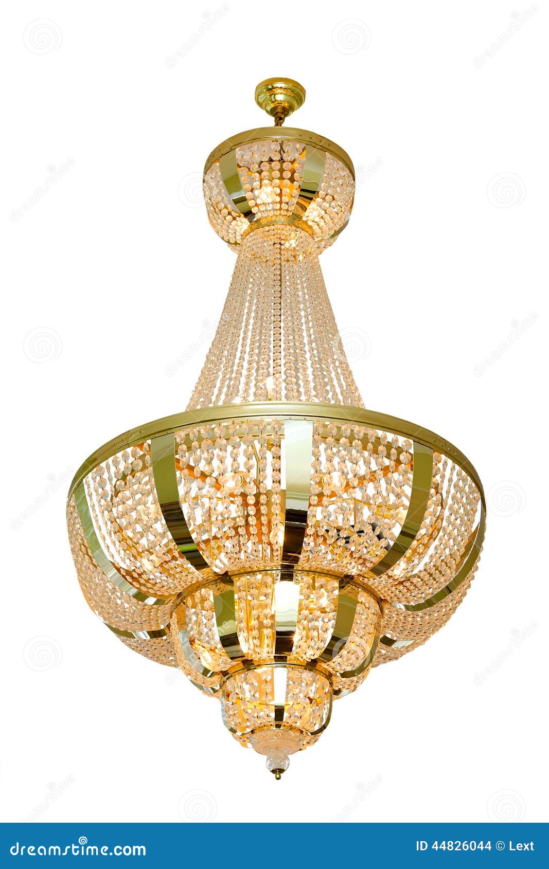 Large Chandelier for Hall Lighting, Isolated Stock Photo Image of