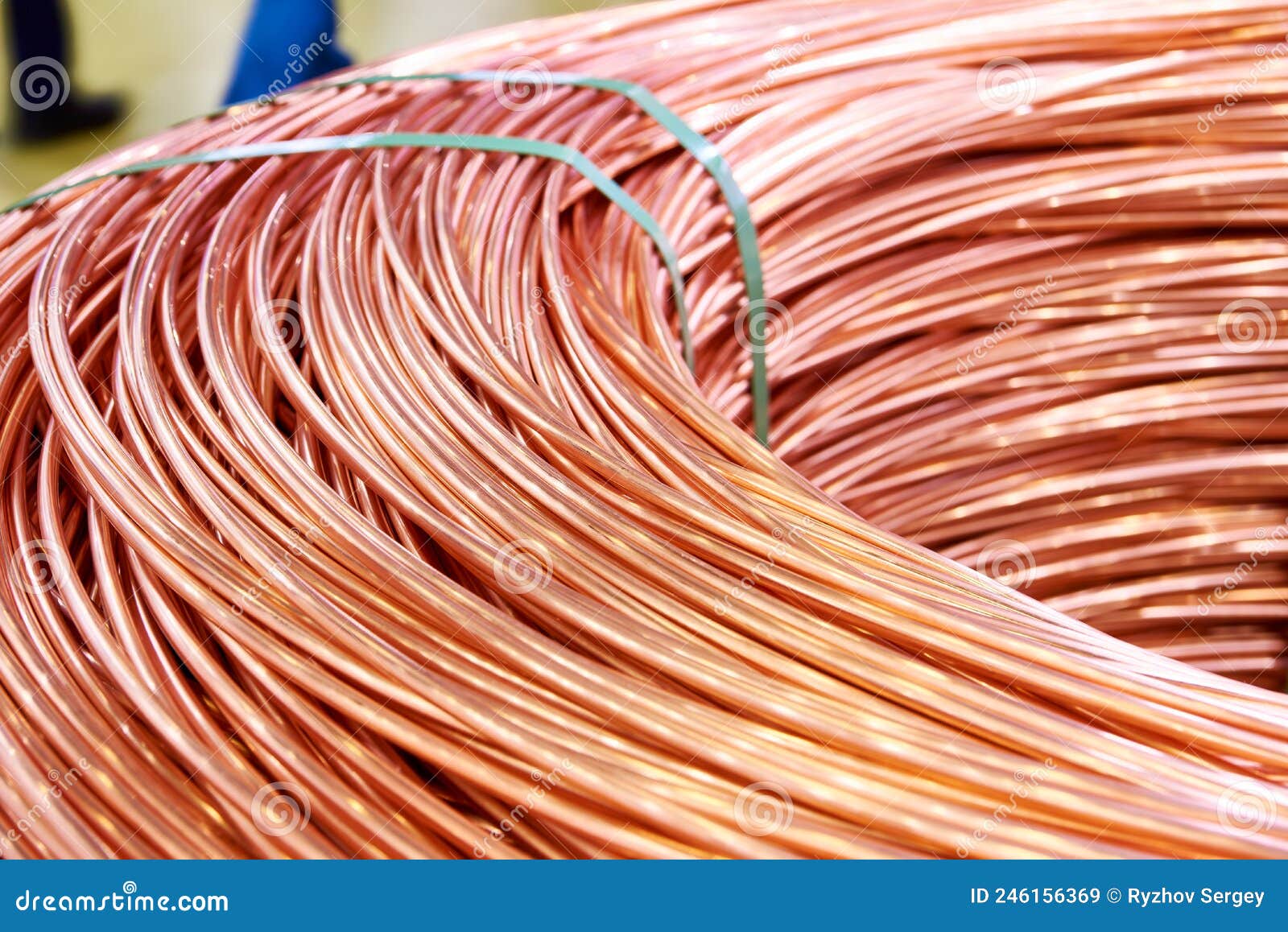 Large coil of copper wire stock image. Image of cable 246156369