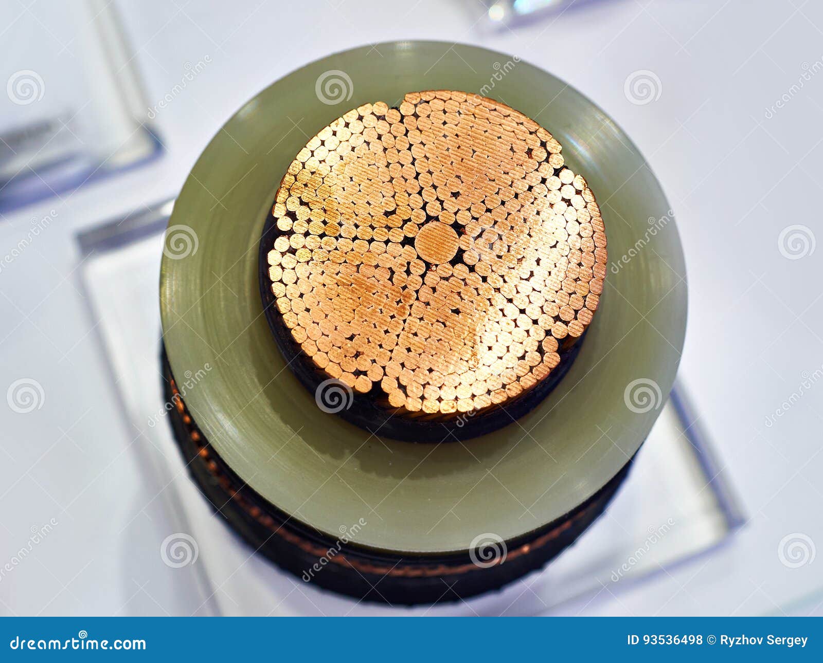 Large Copper Power Cable in Section Stock Photo Image of concepts