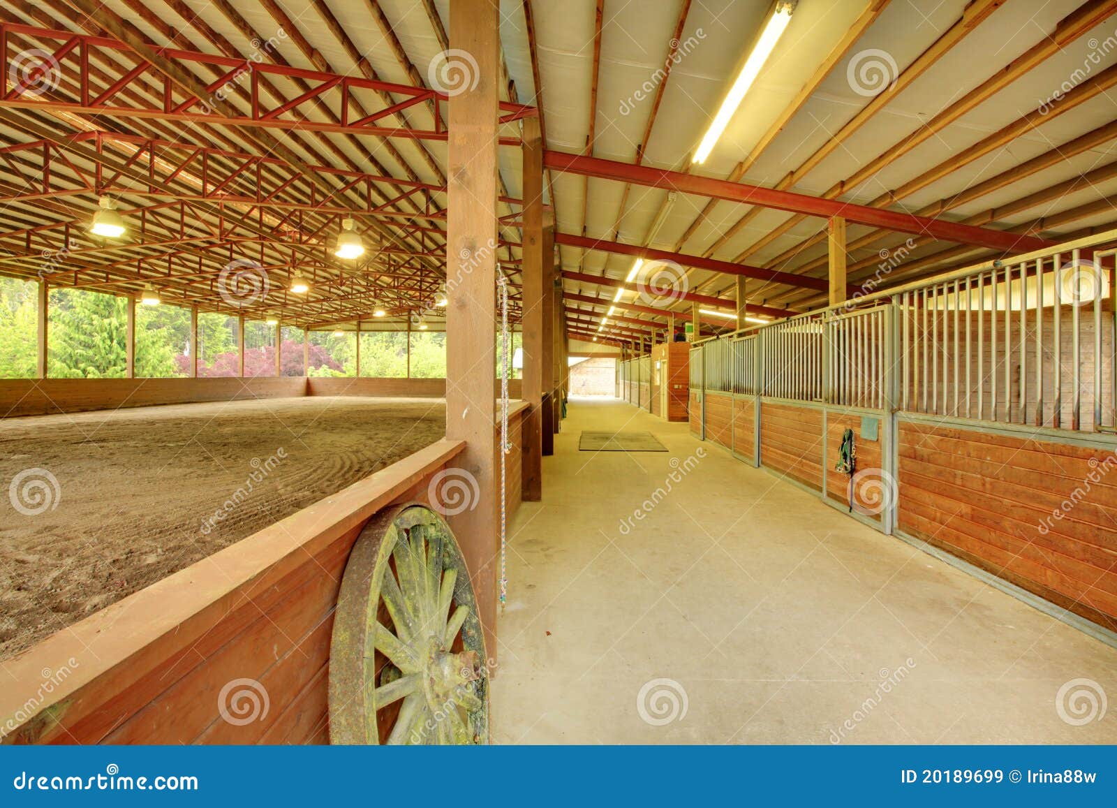 Large Covered Horse Arena with Stables Stock Image Image of farm