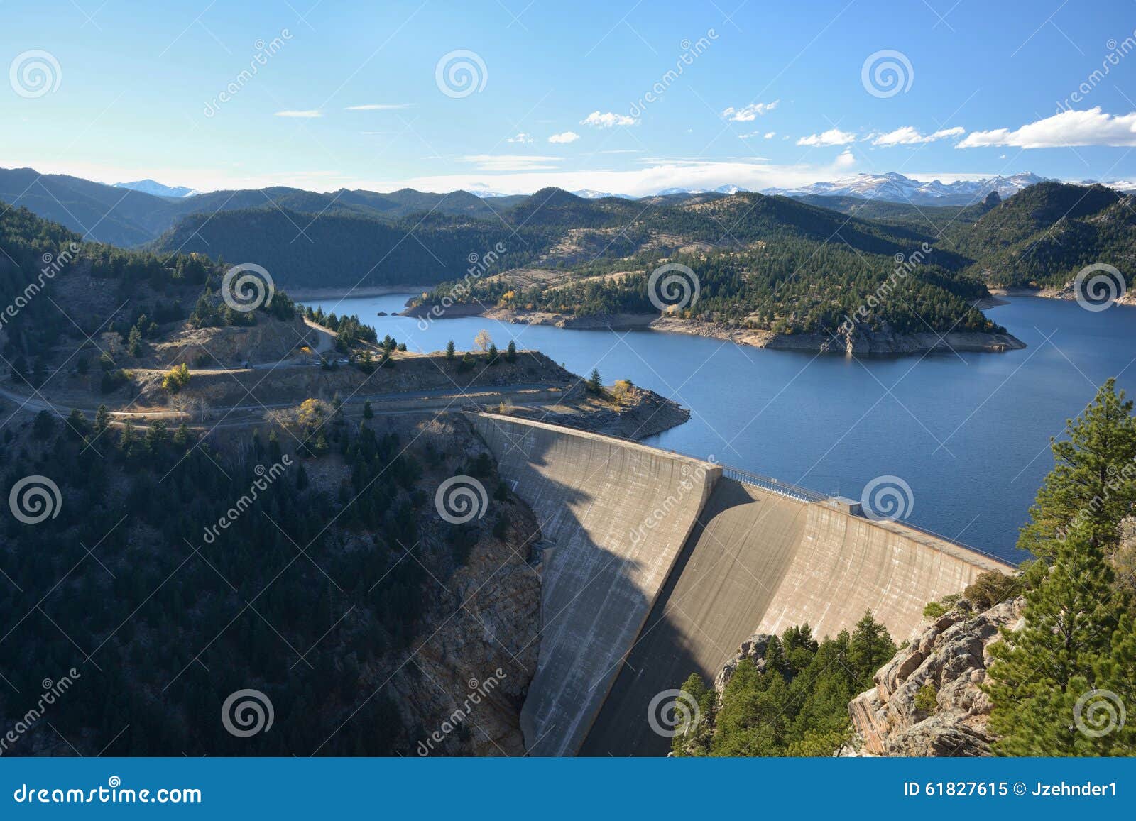 Large Dam and Reservoir with Snow Covered Mountains Stock Image Image of deep, nature 61827615