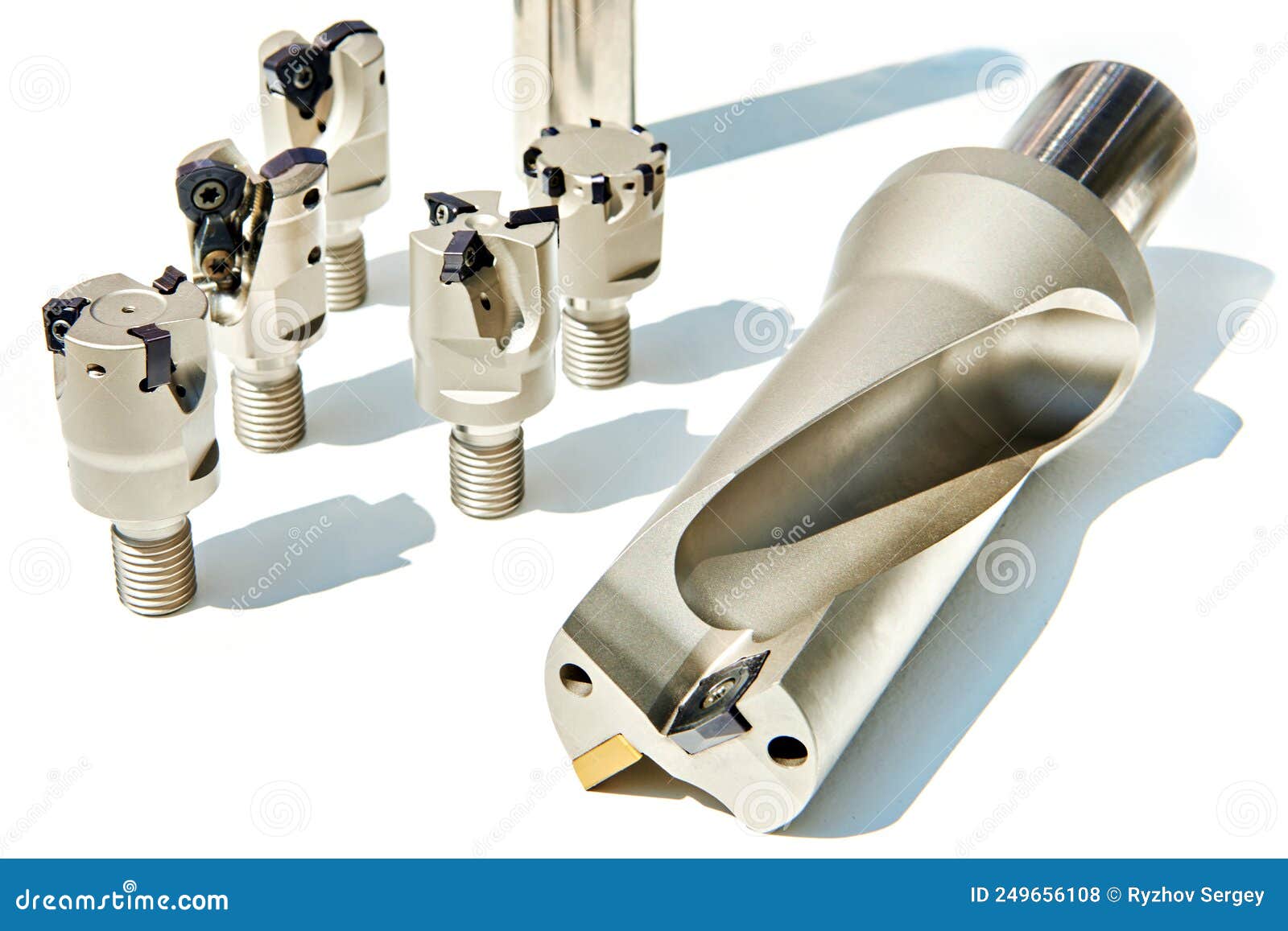 Large Diameter Drill and Mills Isolated White Stock Photo Image of