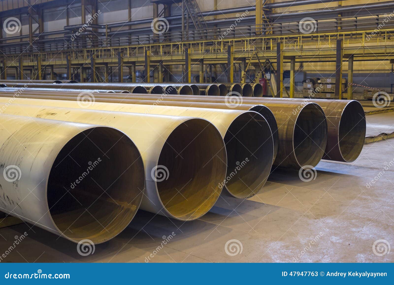 Large Diameter Pipes are in an Industrial Stock Image Image