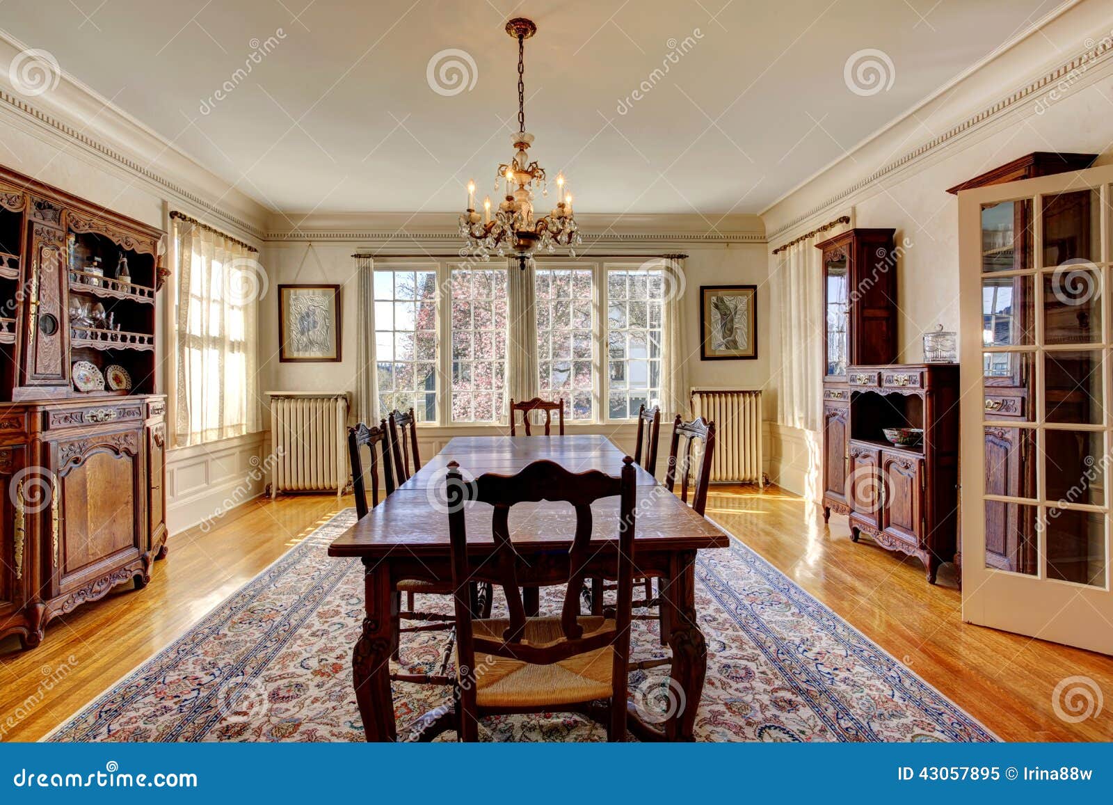 Large Dining Room In Luxury House Stock Image Image Of Eating