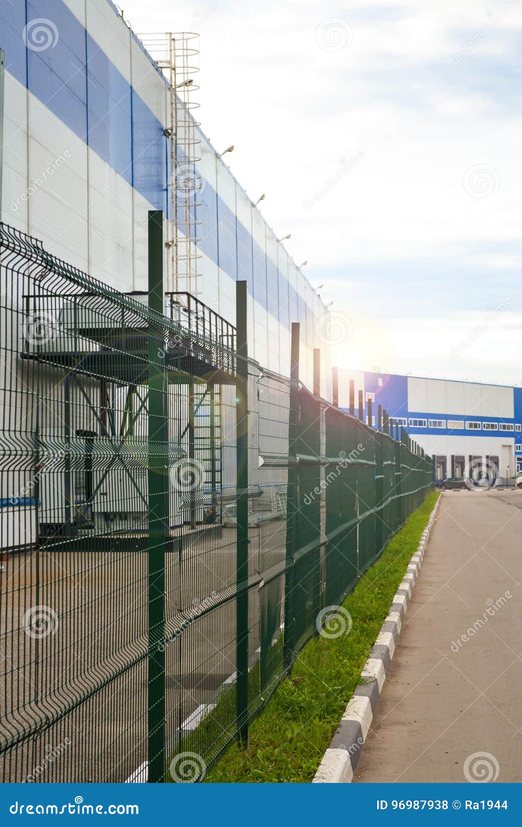 Large Distribution Warehouse with Gates for Loading Goods Stock Photo