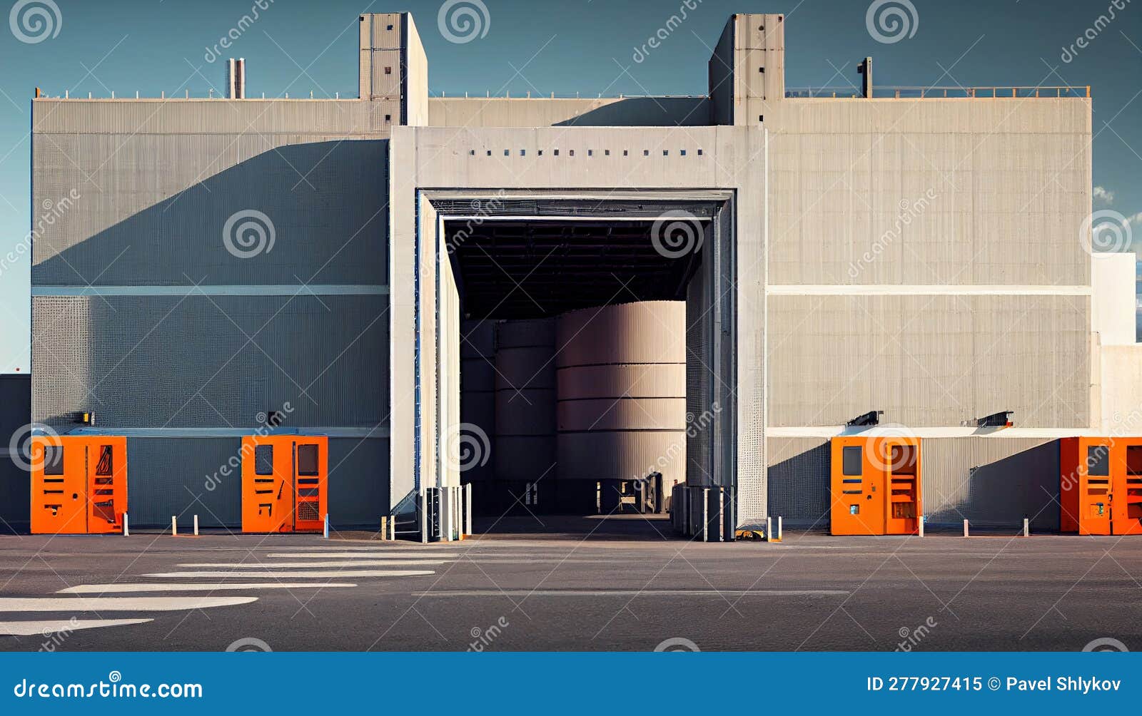 Large Distribution Warehouse with Gates for Loading Goods Stock