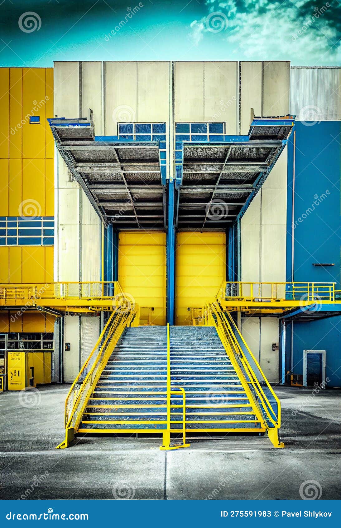 Large Distribution Warehouse with Gates for Loading Goods Stock
