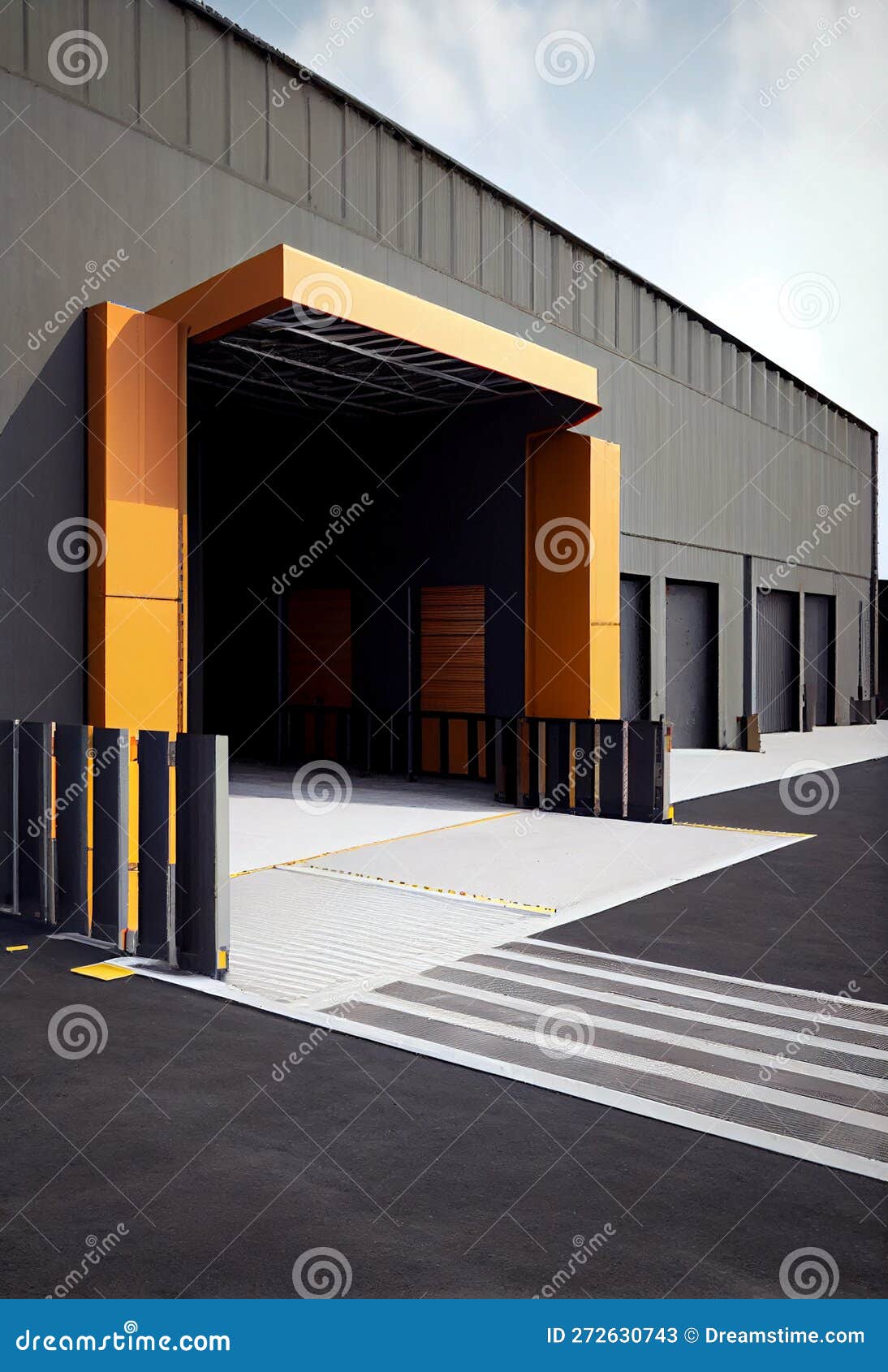 Large Distribution Warehouse with Gates for Loading Goods Stock