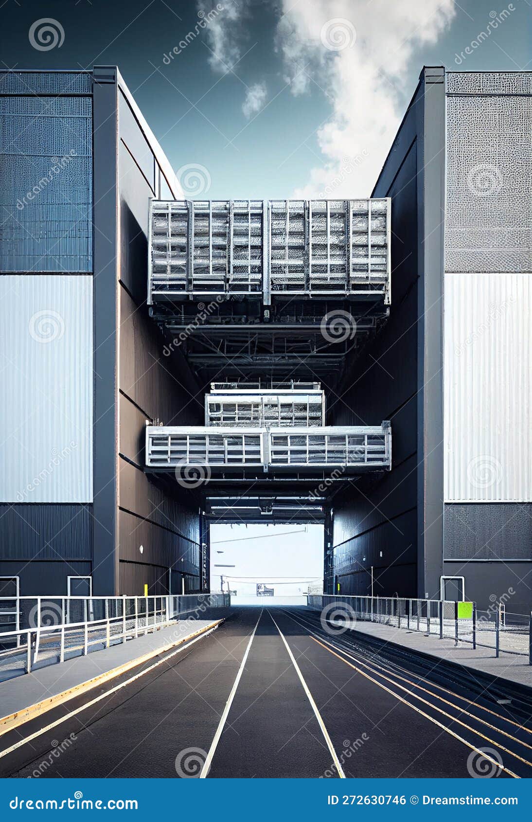 Large Distribution Warehouse with Gates for Loading Goods Stock