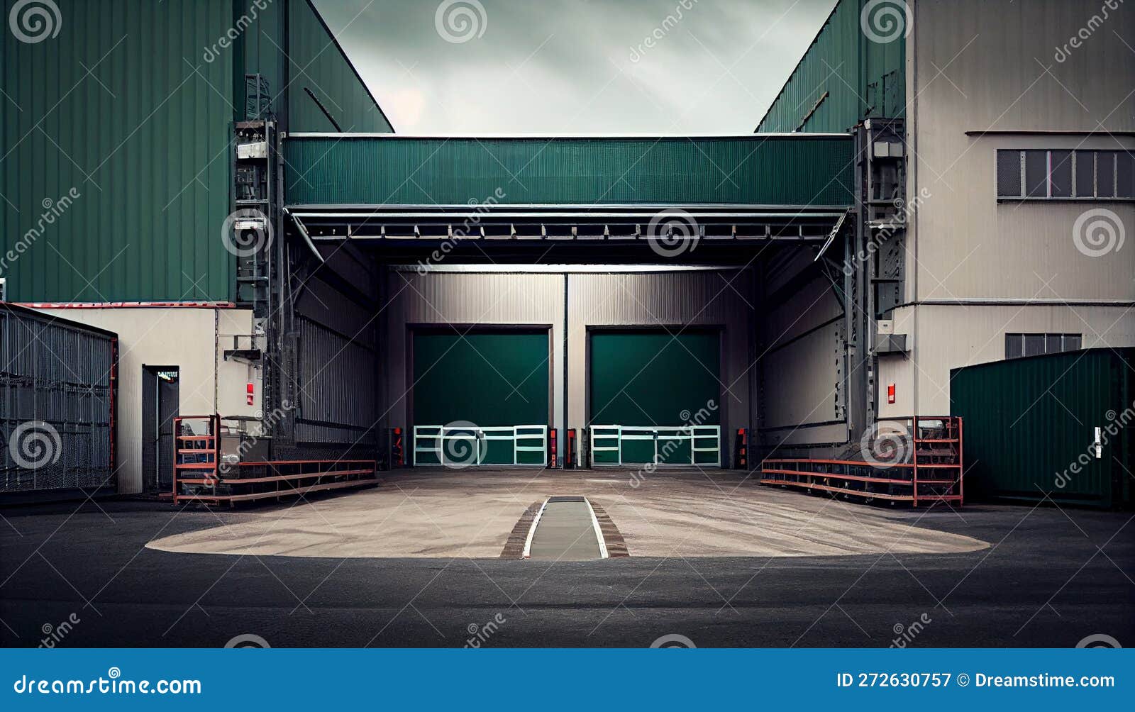 Large Distribution Warehouse with Gates for Loading Goods Stock