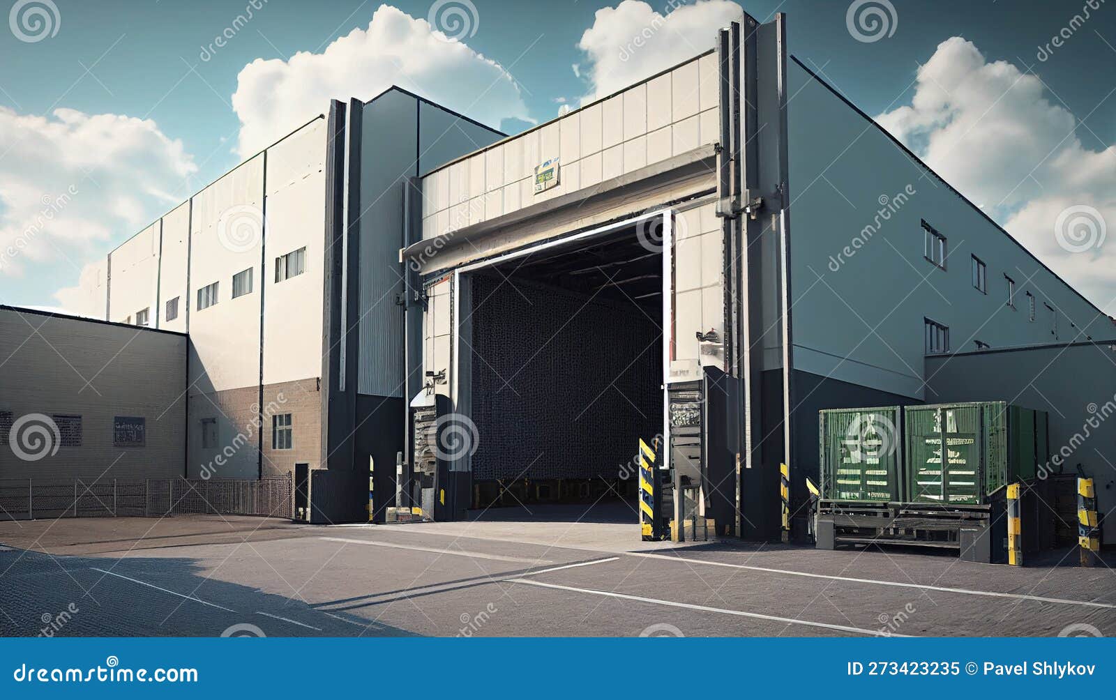 Large Distribution Warehouse with Gates for Loading Goods Stock