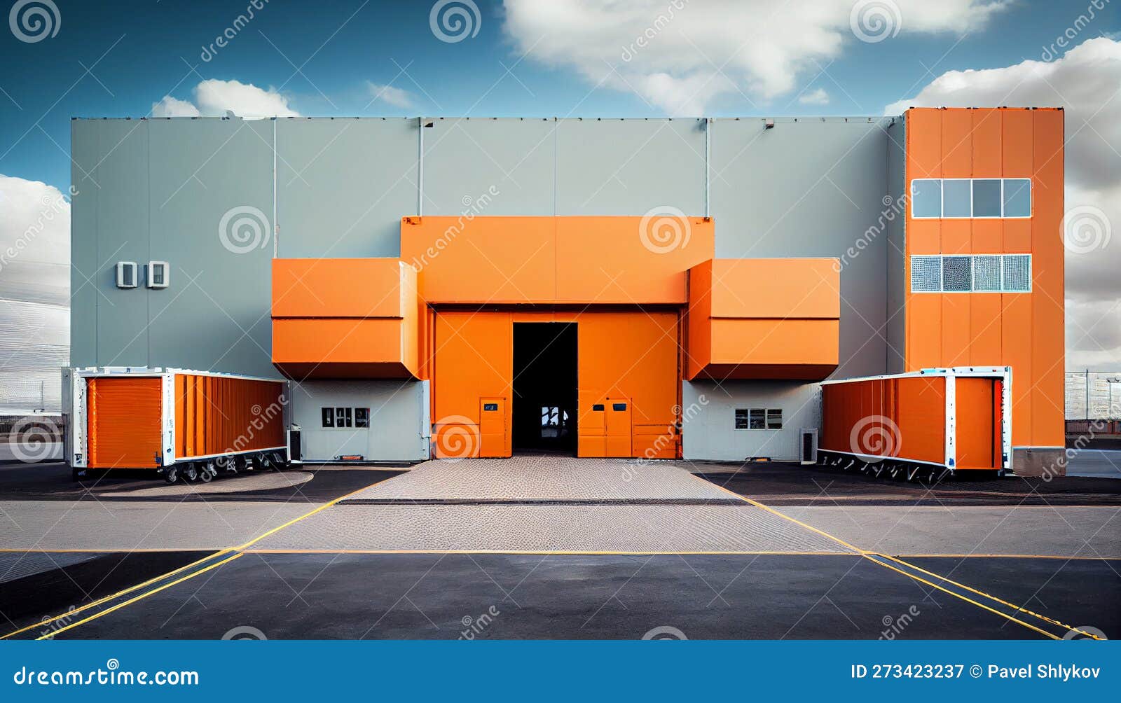 Large Distribution Warehouse with Gates for Loading Goods Stock