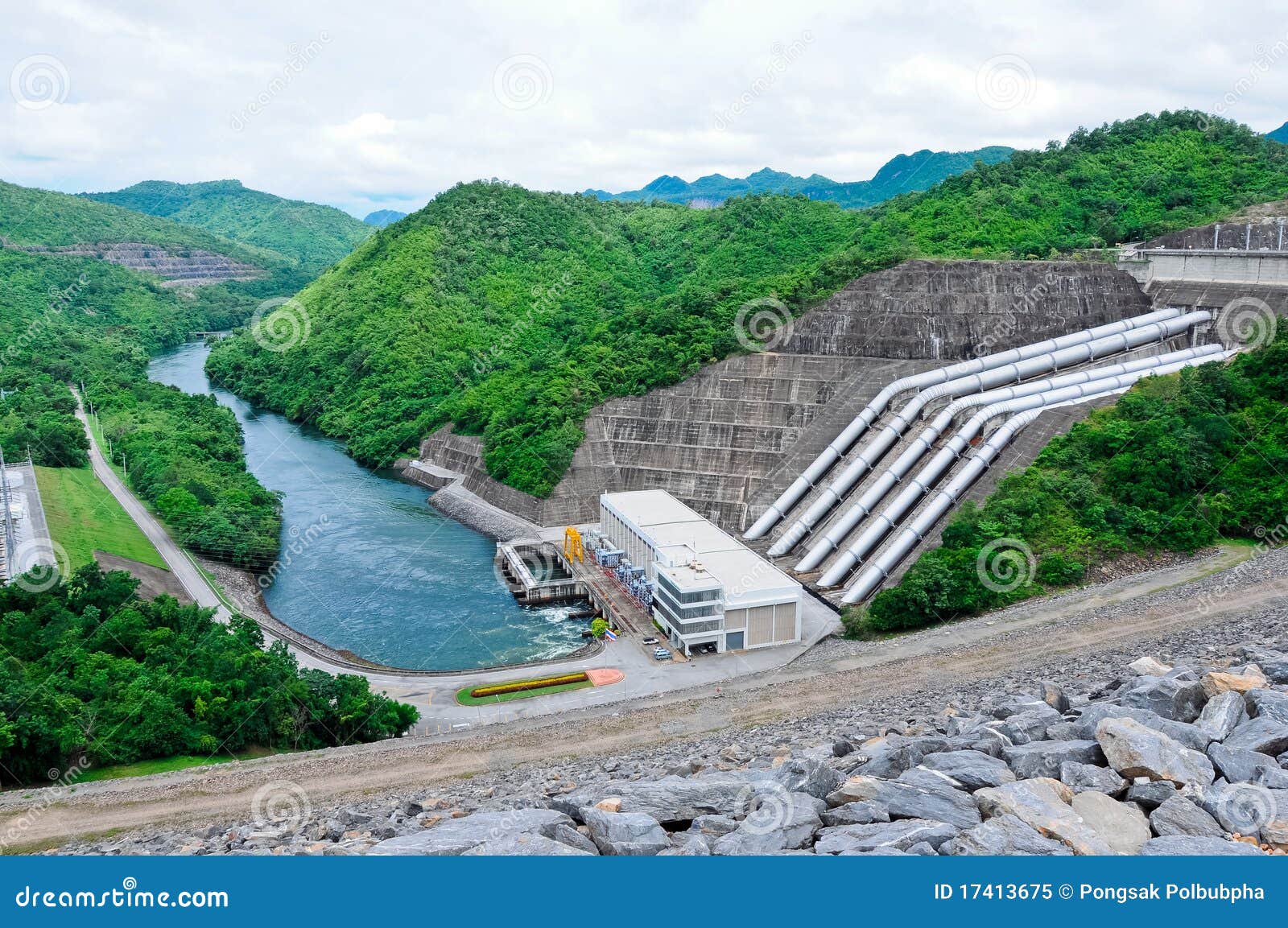 Large electric power dam stock image. Image of nature 17413675