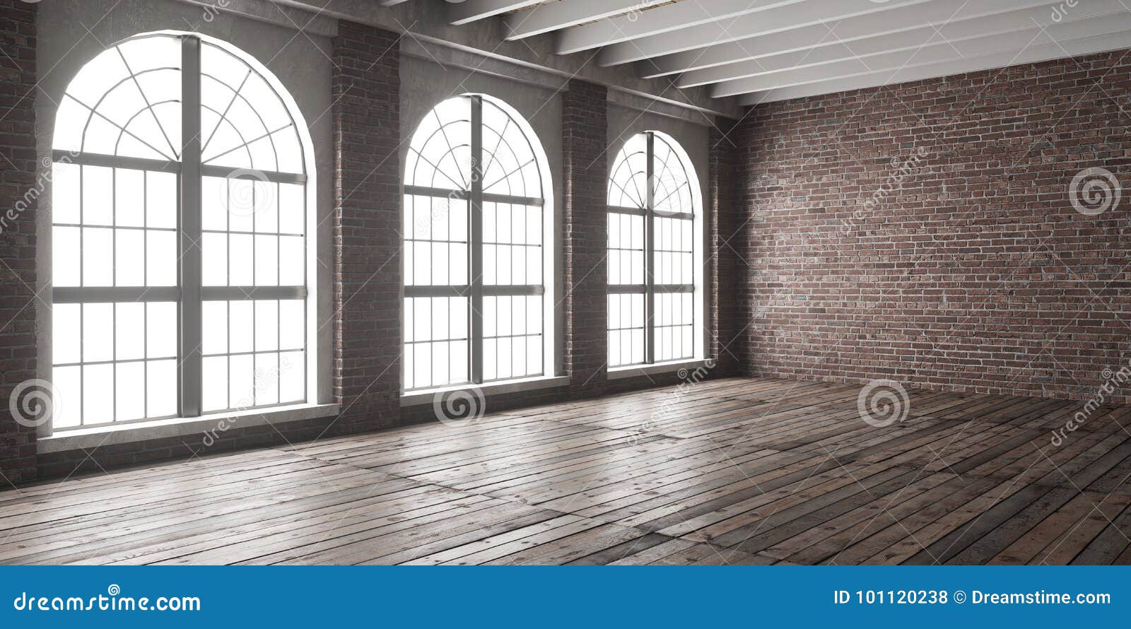 large empty room in loft style