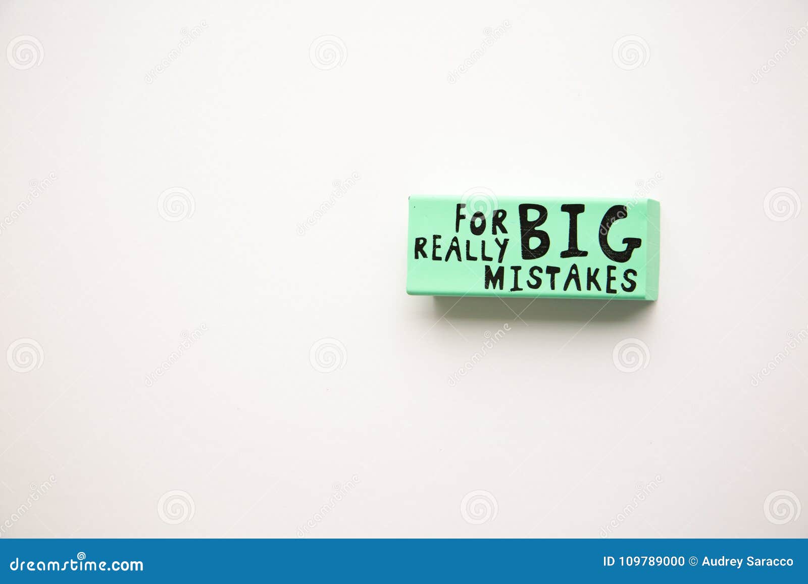 Large Eraser with for really Big Mistakes Printed Stock Photo Image