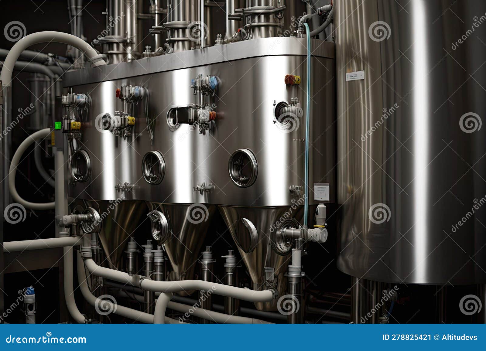 Large Evaporator System, with Multiple Taps and Tubes Dripping Sap into