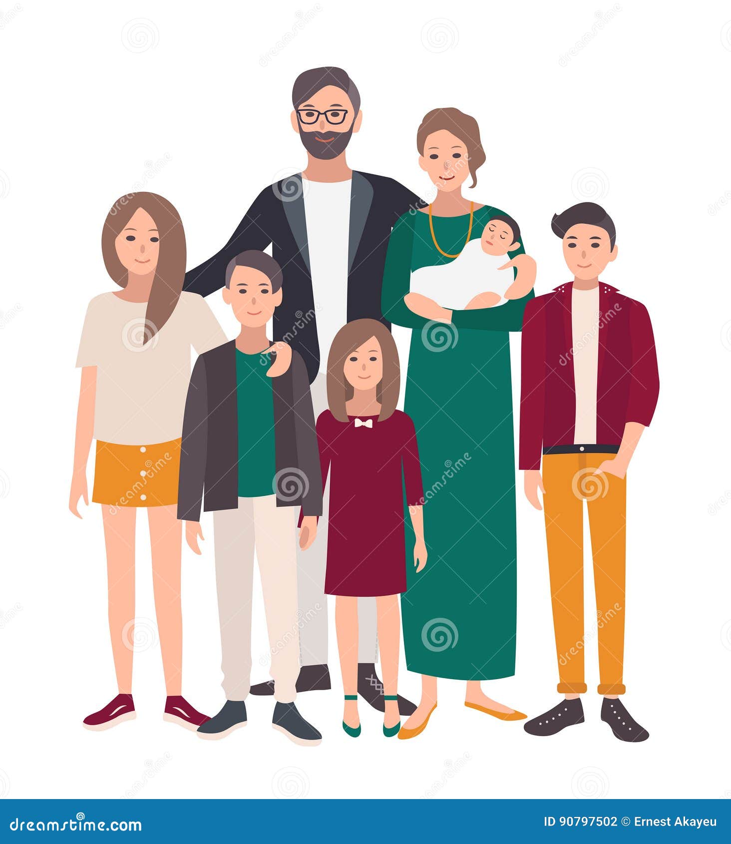 family of five clip art