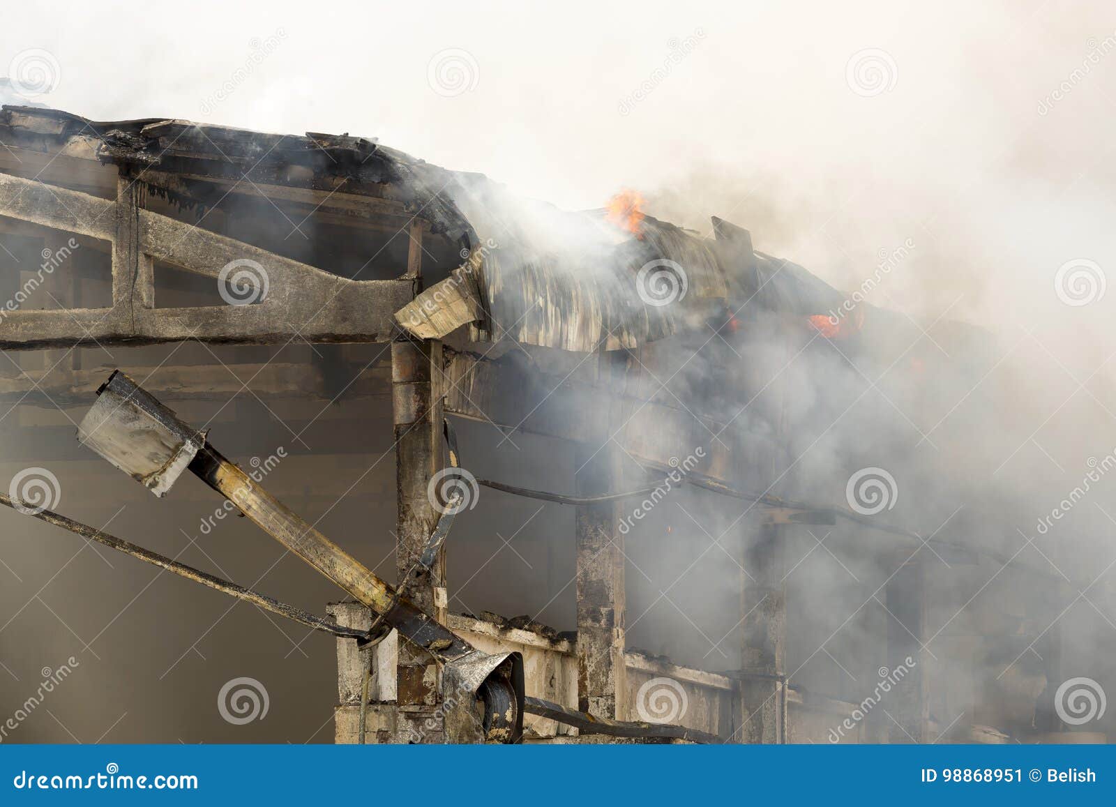 Large Fire Disaster in a Warehouse Stock Image Image of danger