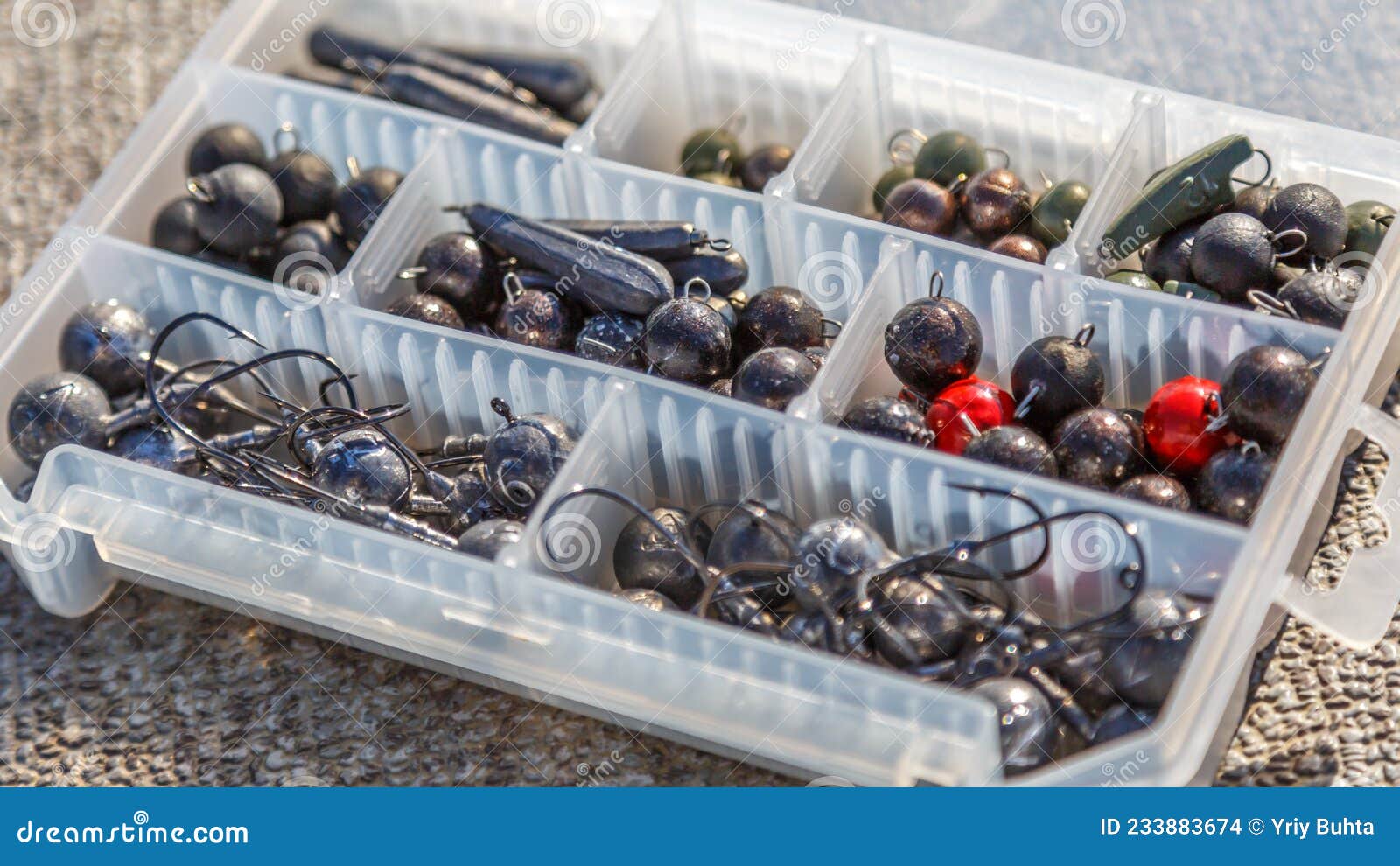 A Large Fisherman`s Tackle Box Fully Stocked with Lures and Gear for Fishing .fishing Lures and Accessories in the Box Background Stock Photo - Image of  artificial, float: 233883674
