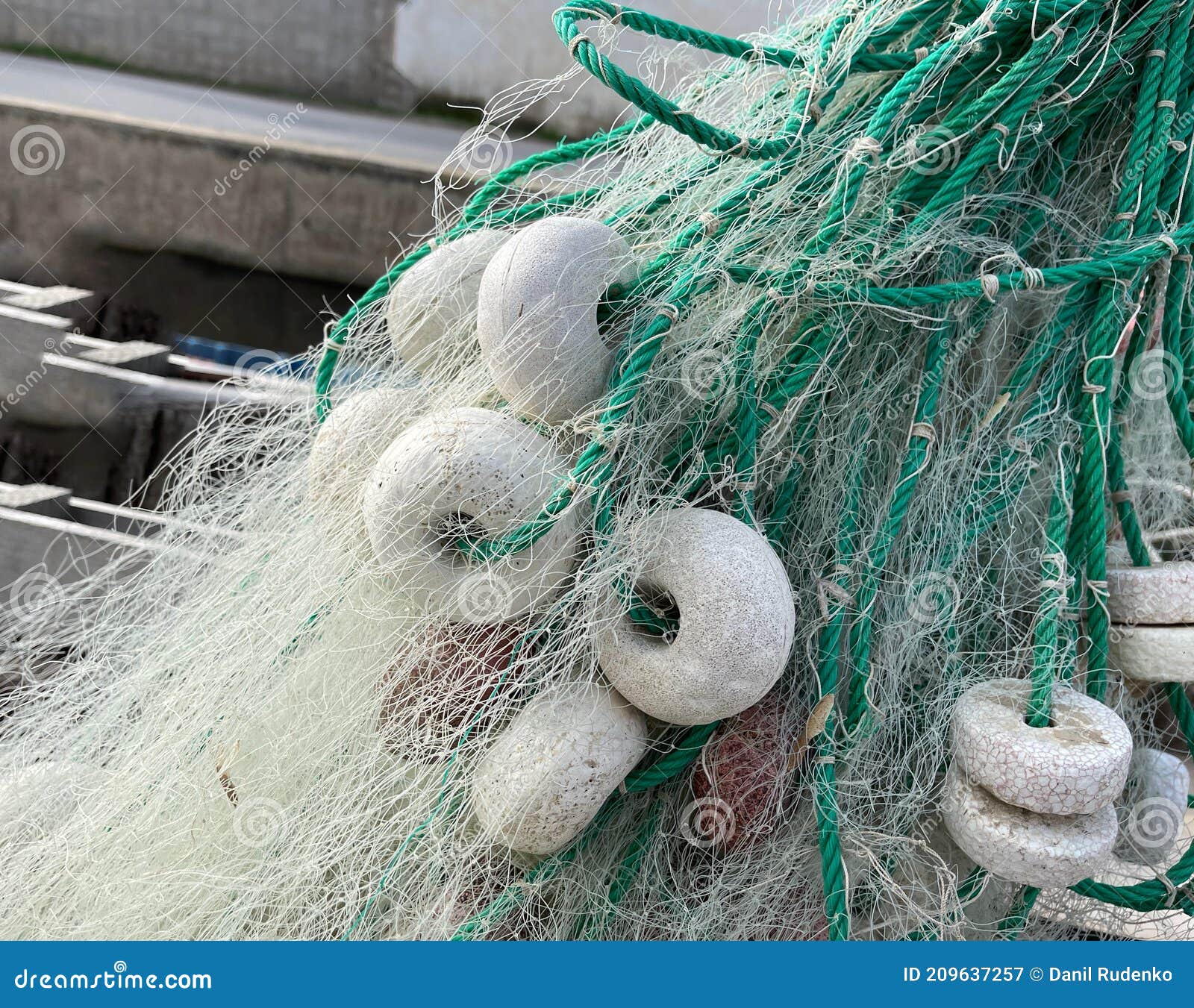Large Fishing Net with Floats Stock Image - Image of fishnet