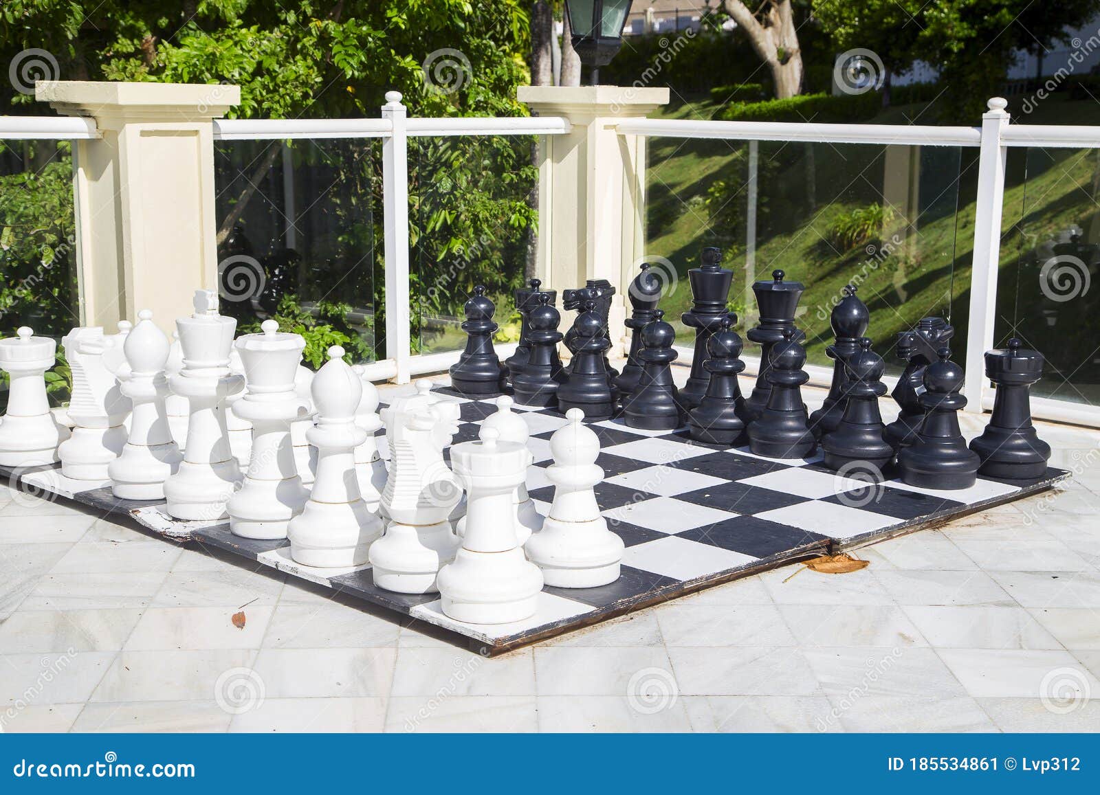 Large Floor Chess in the Hotel. Stock Image - Image of chess, leadership:  185534861