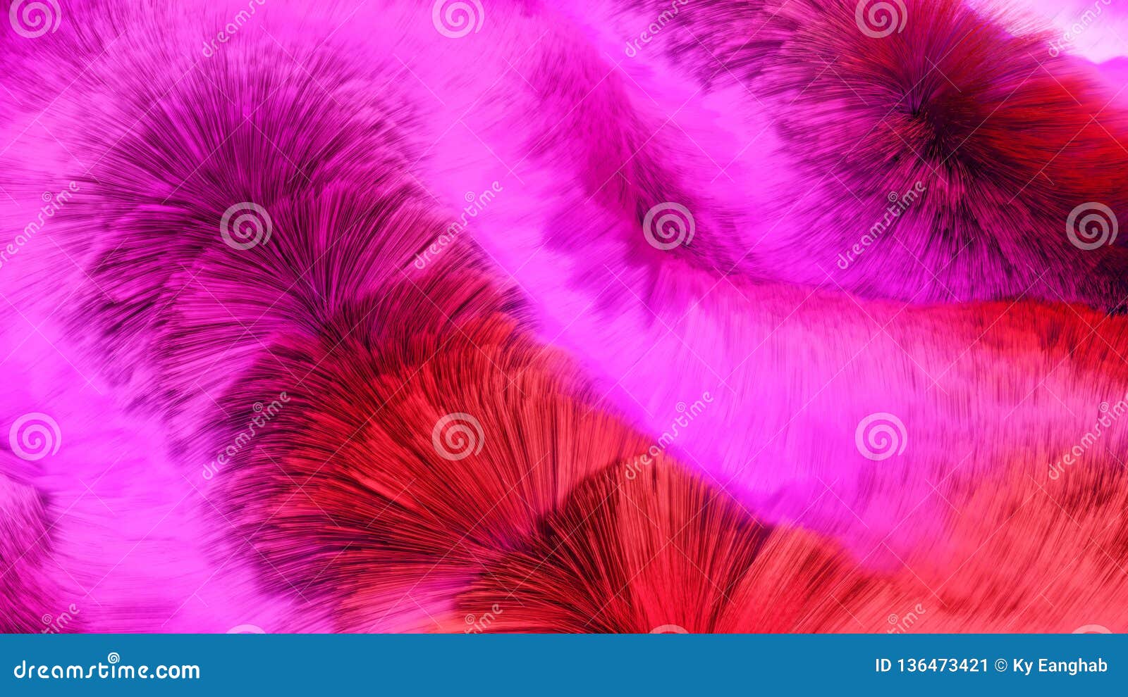 Colorful Red And Pink Hair Length Carpet 3d Rendered Background