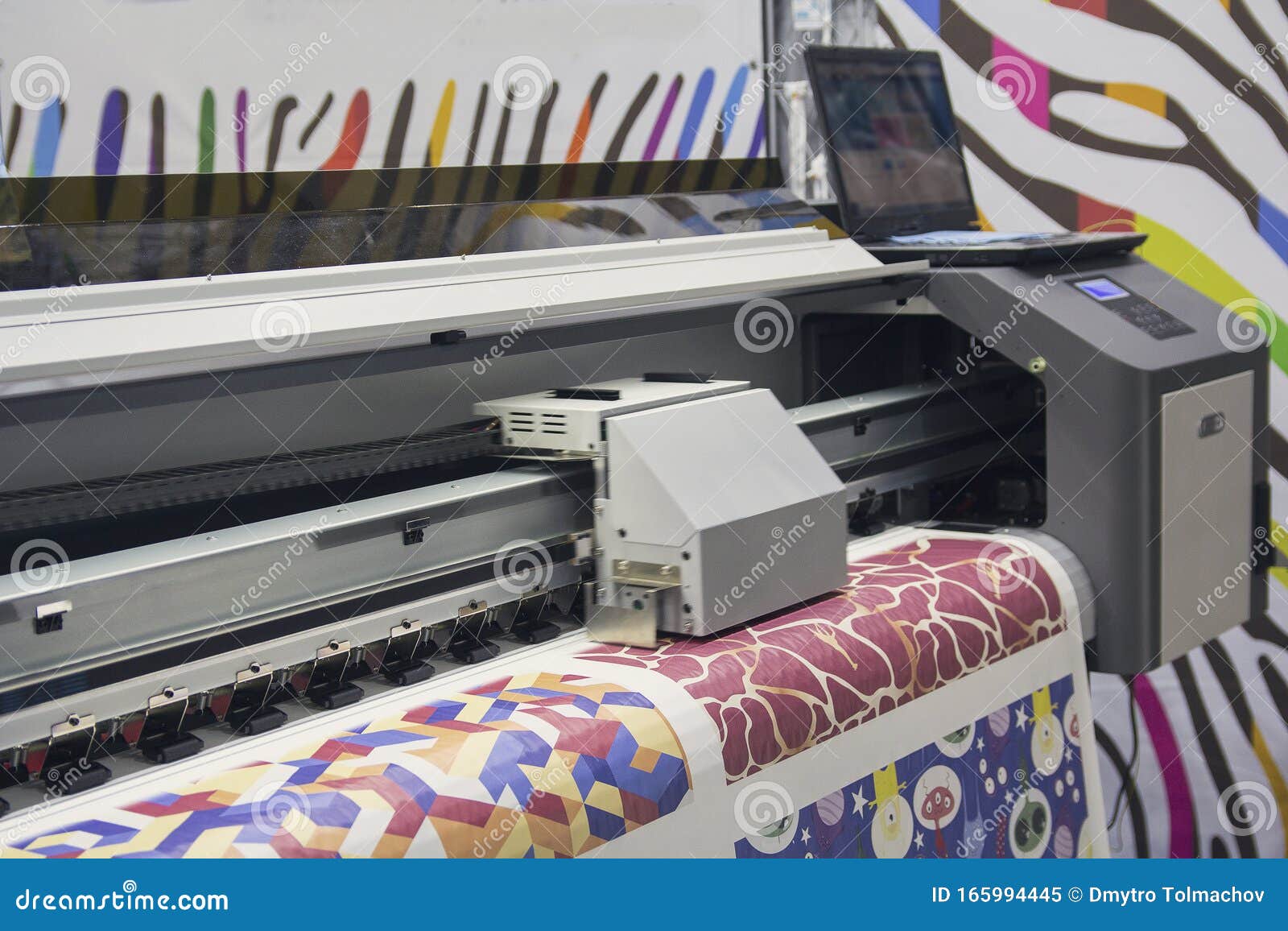 large format printing machine in operation