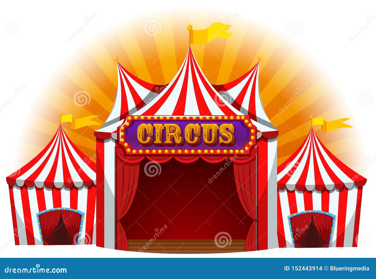 Large fun circus tent stock vector. Illustration of clip - 152443914