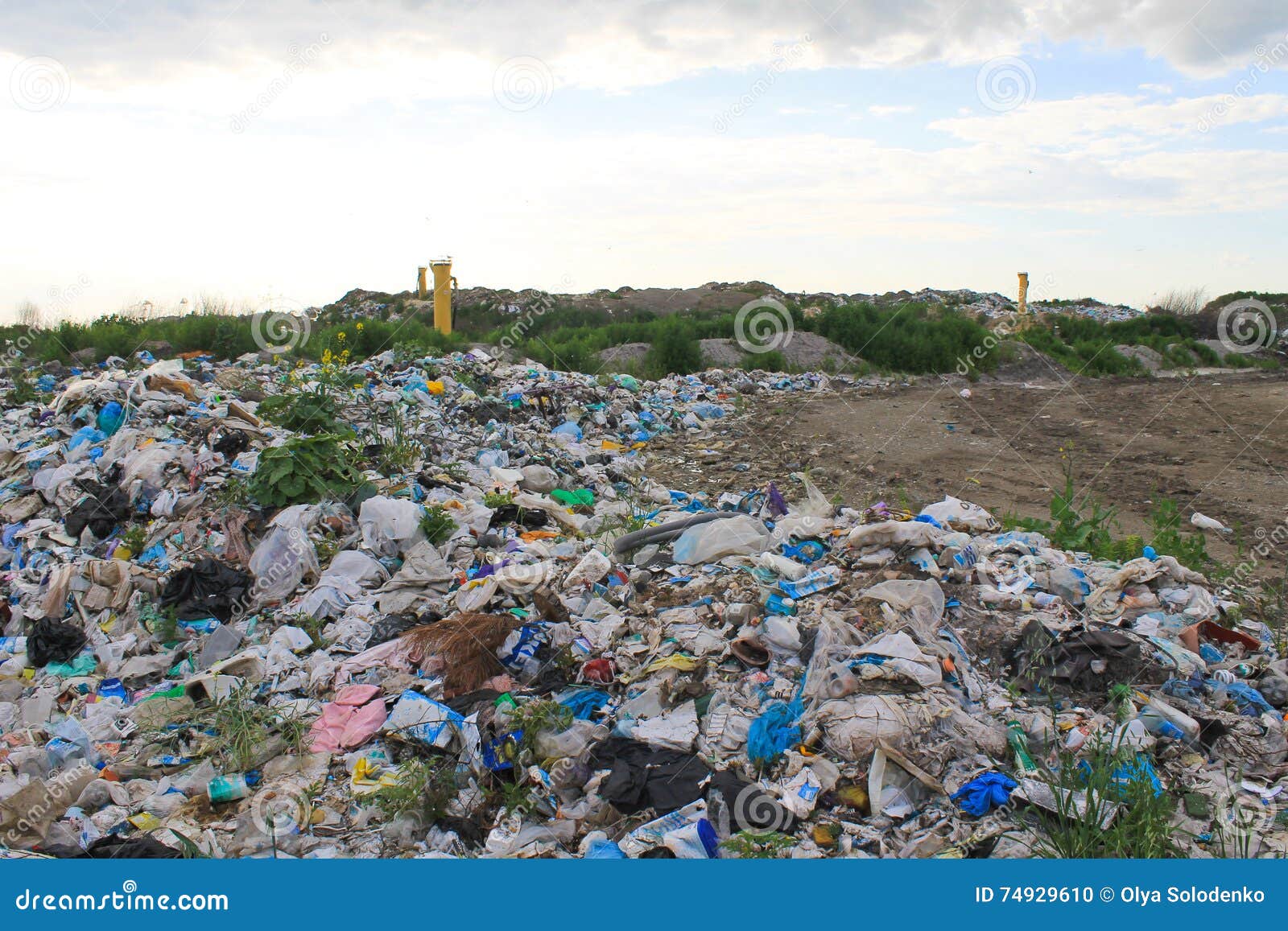 Large Garbage Dump Outside of City Stock Photo Image of material