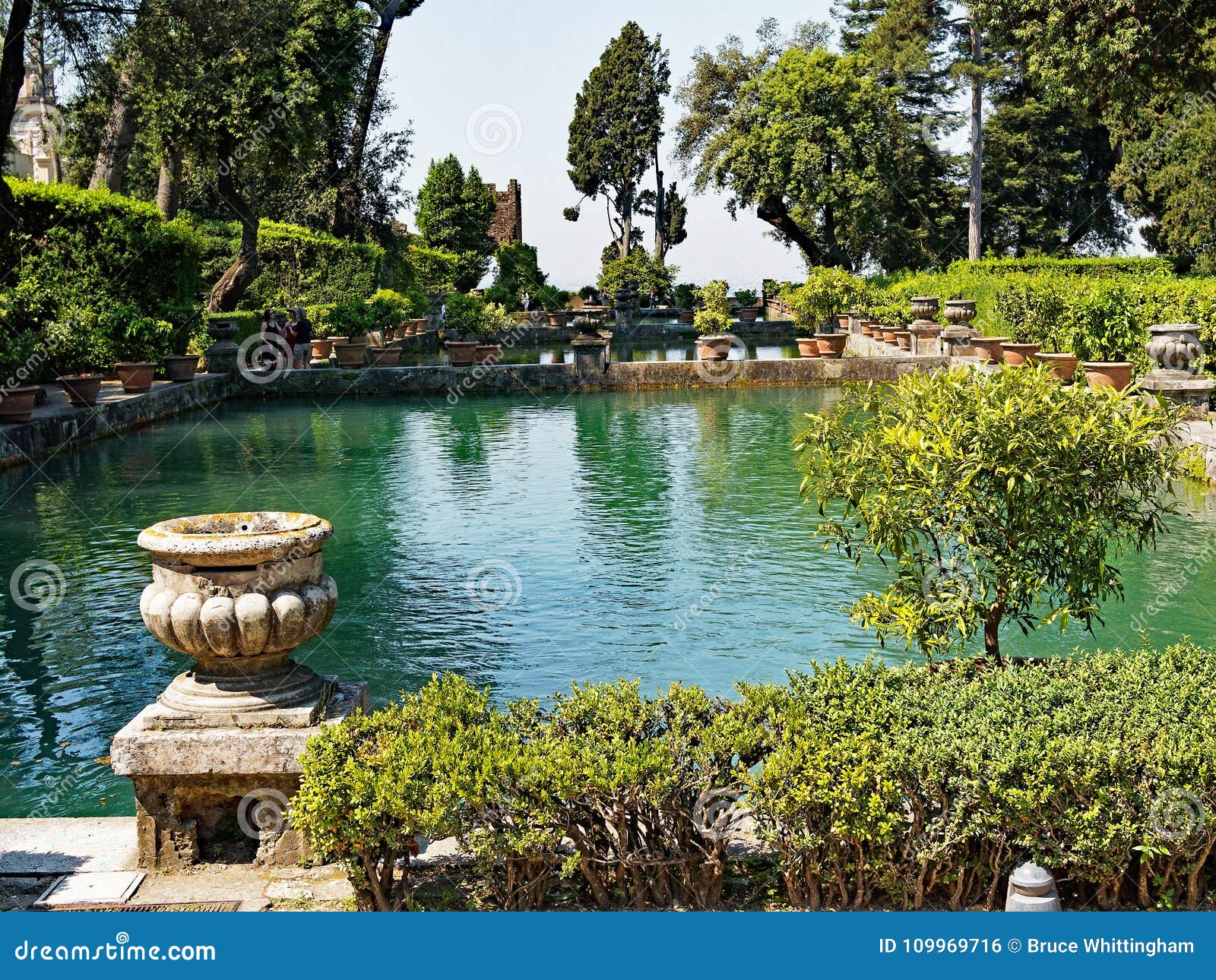 Large Garden Pond Tivoli Italy Stock Photo Image Of Deste