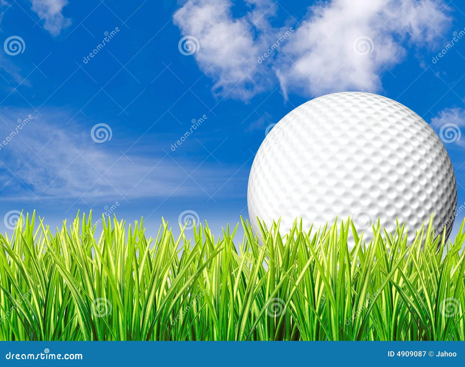 Large Golf Ball, Grass & Sky Stock Image Image of scenic, pasture 4909087