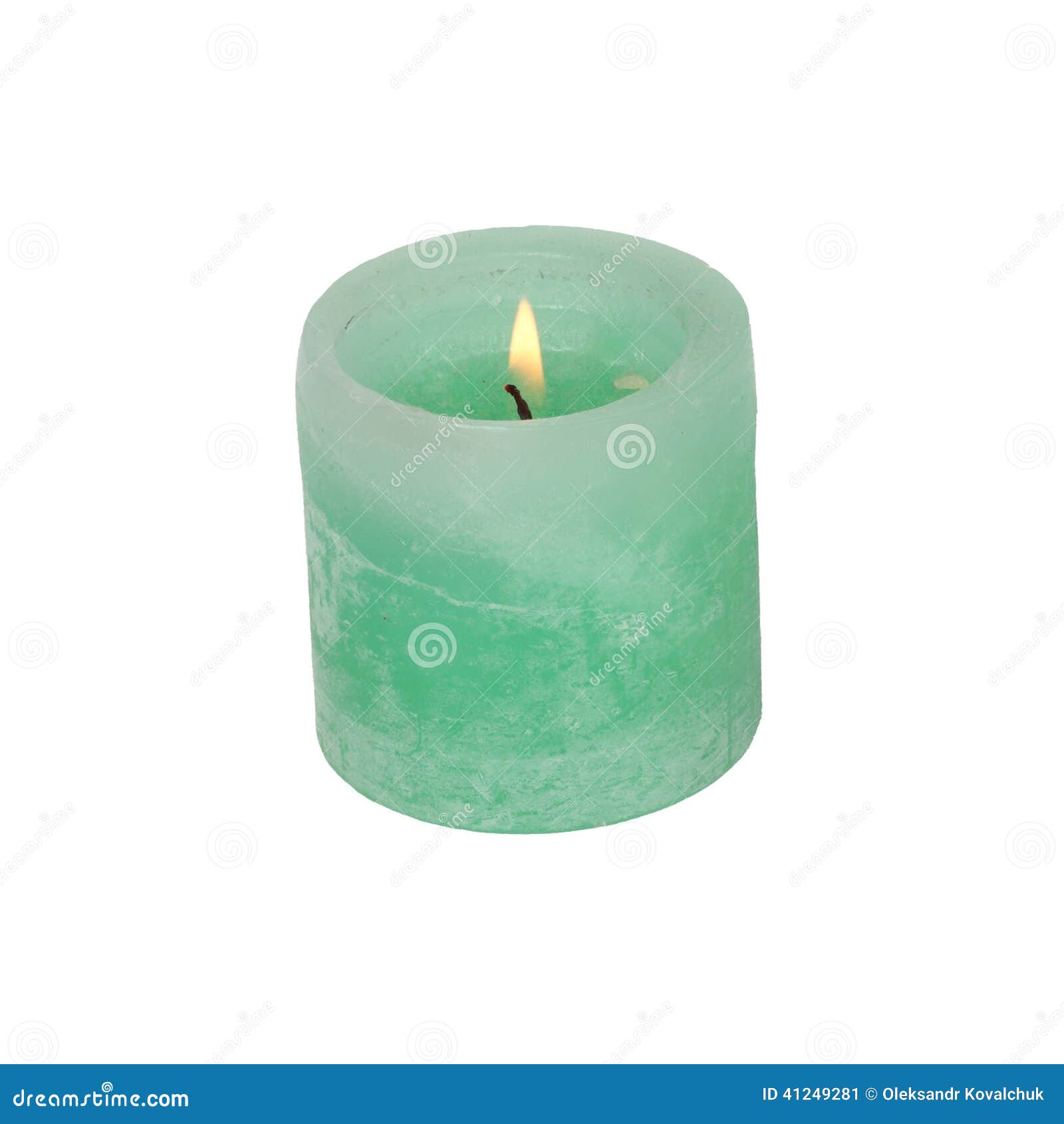 Large green candle stock image. Image of green, single 41249281