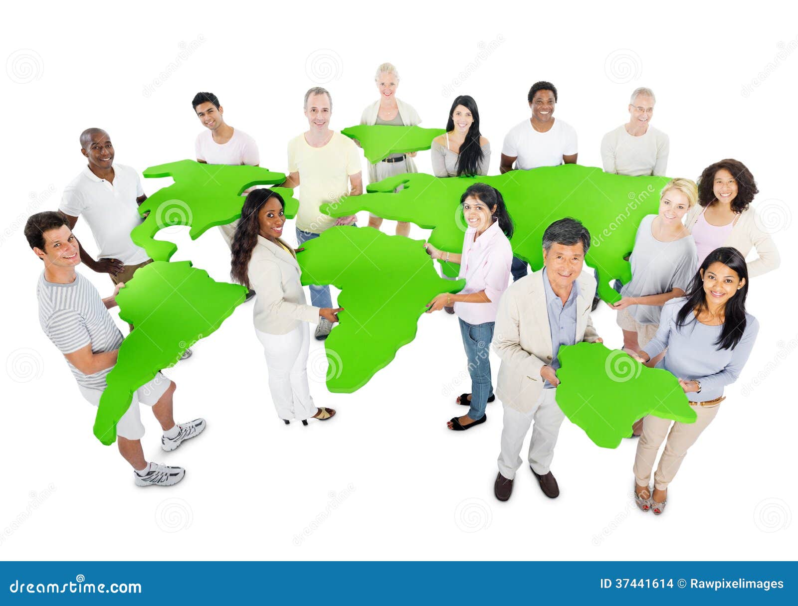 large group of conservative people with the world map