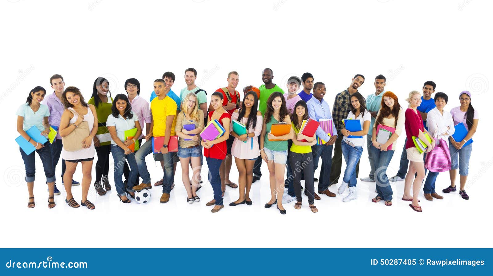 large group international students smiling concept