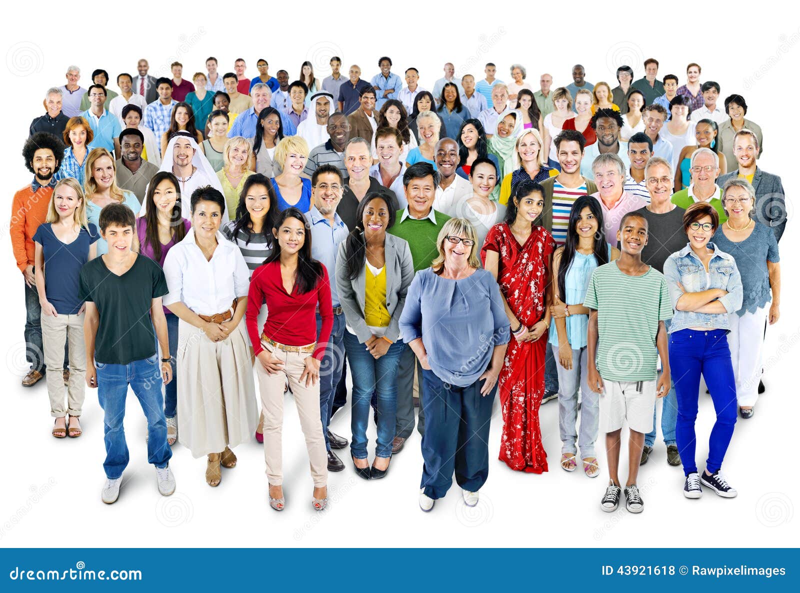 large group of multiethnic world people