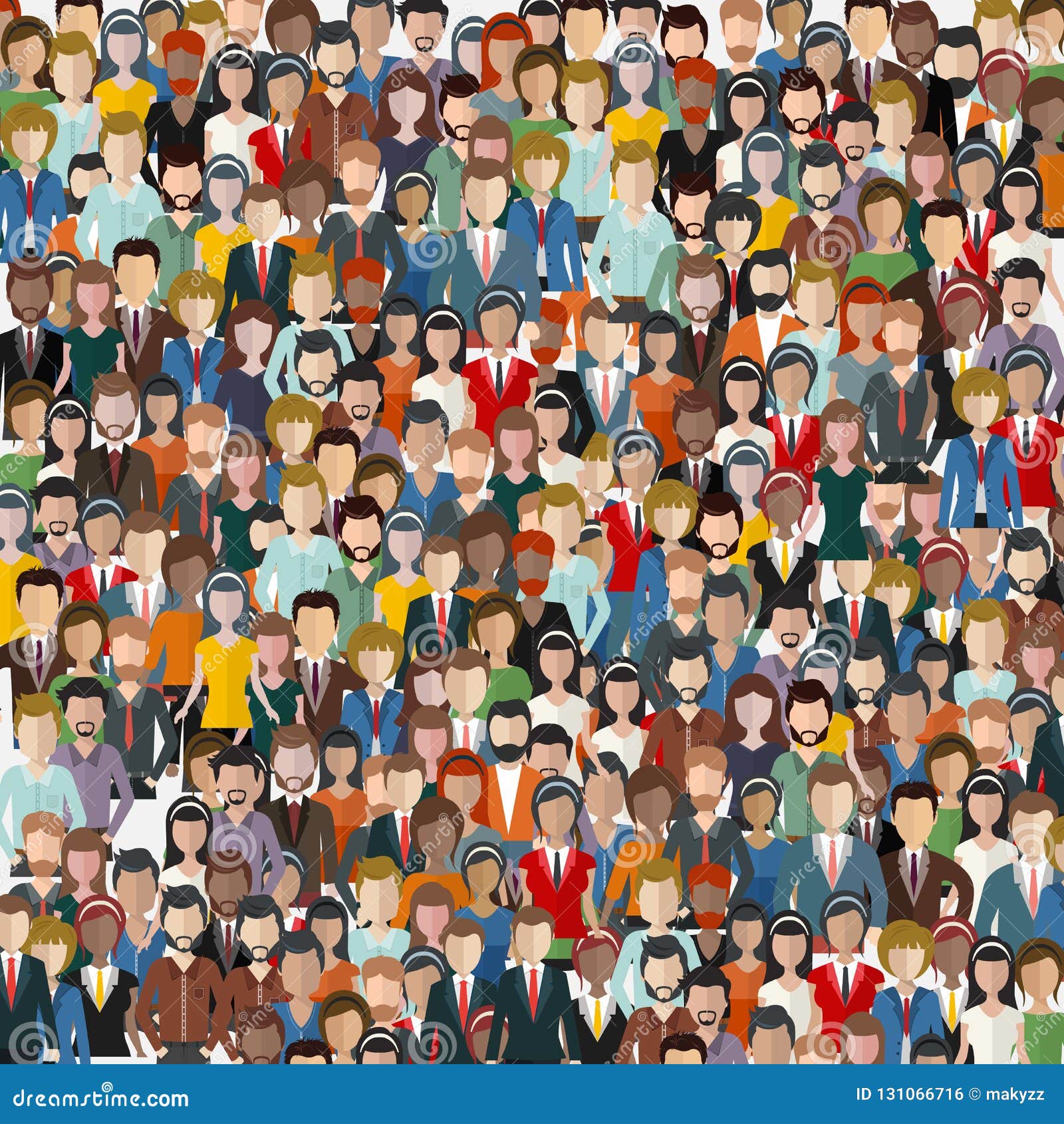 large group of people. seamless background. business people, teamwork concept. flat 