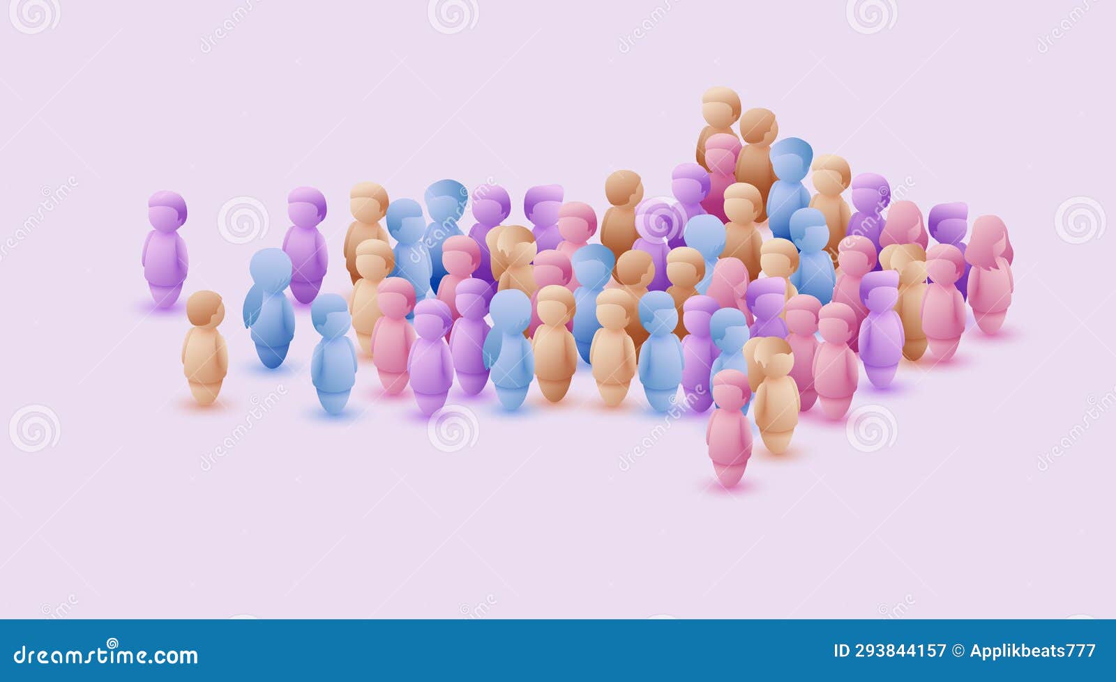 Large Group of People in the Shape of an Arrow, Business, and ...